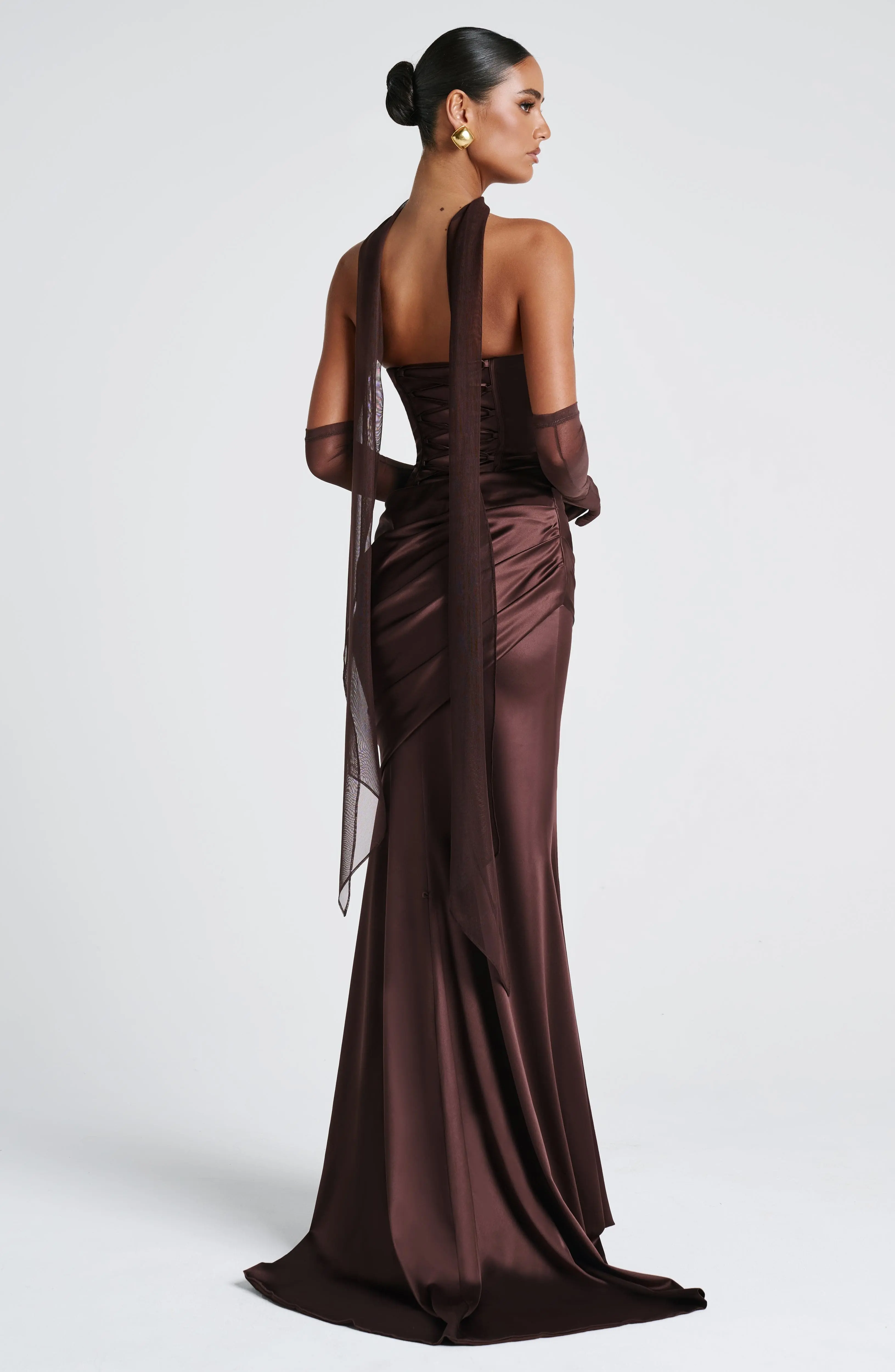 Kensington Maxi Dress - Plum Brown - Image 11