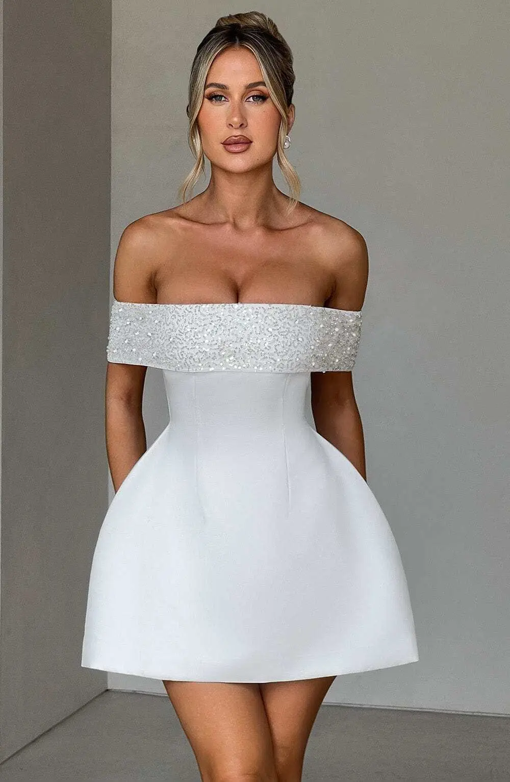 Noelle Mini Dress - Ivory - Image 2