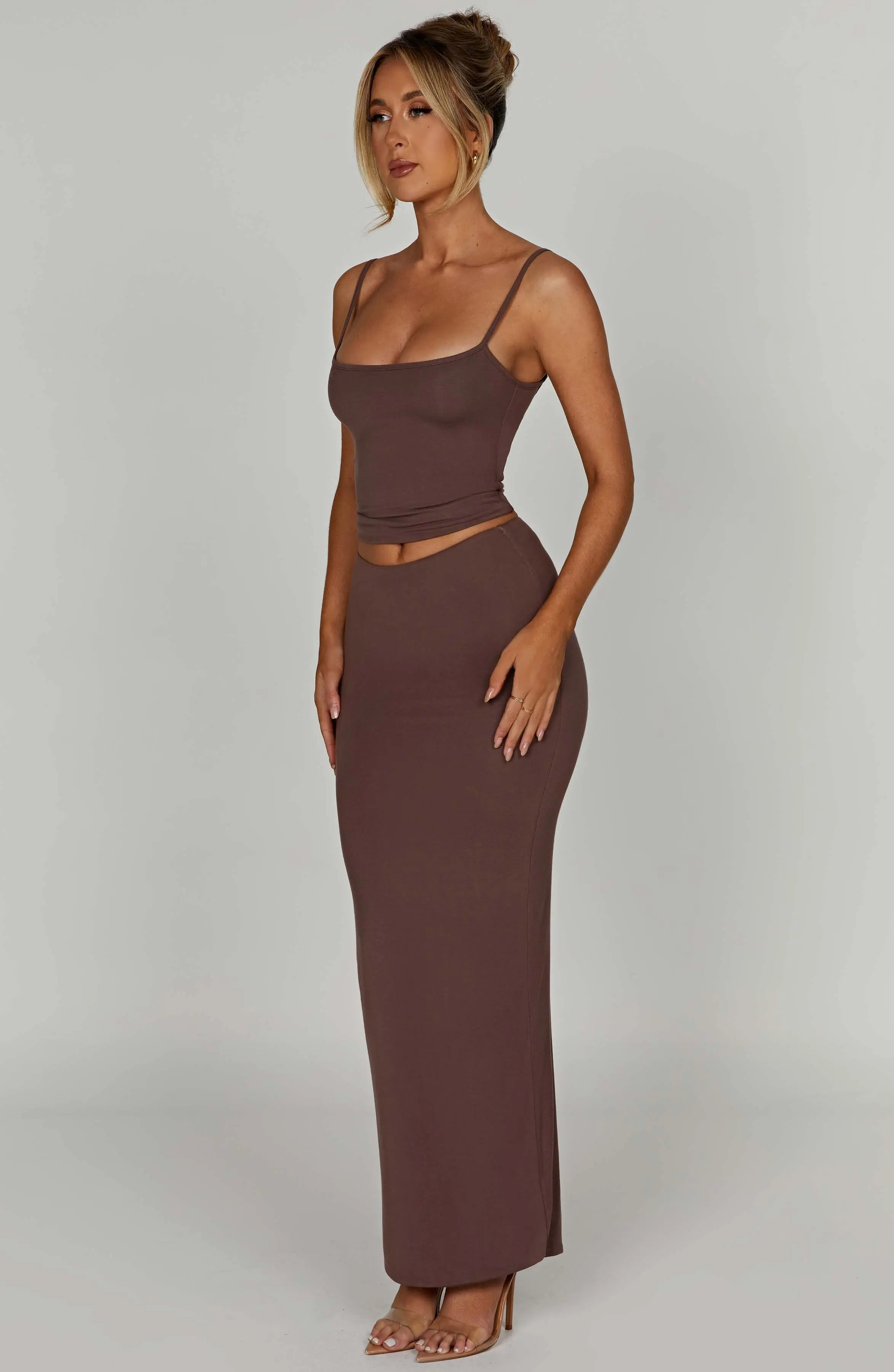 Yazmin Maxi Skirt - Chocolate - Image 3