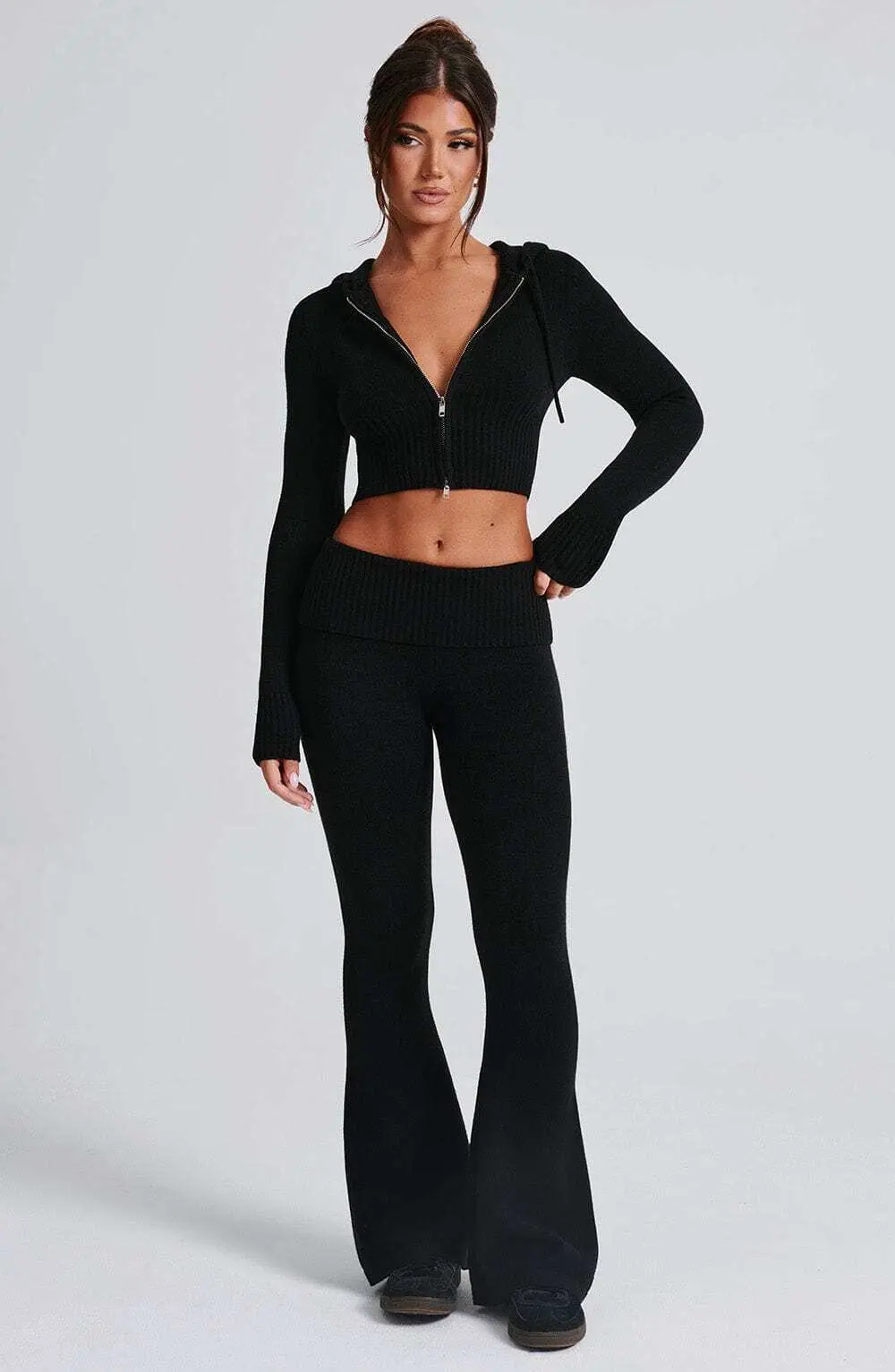 Portia Knit Hoodie - Black - Image 13
