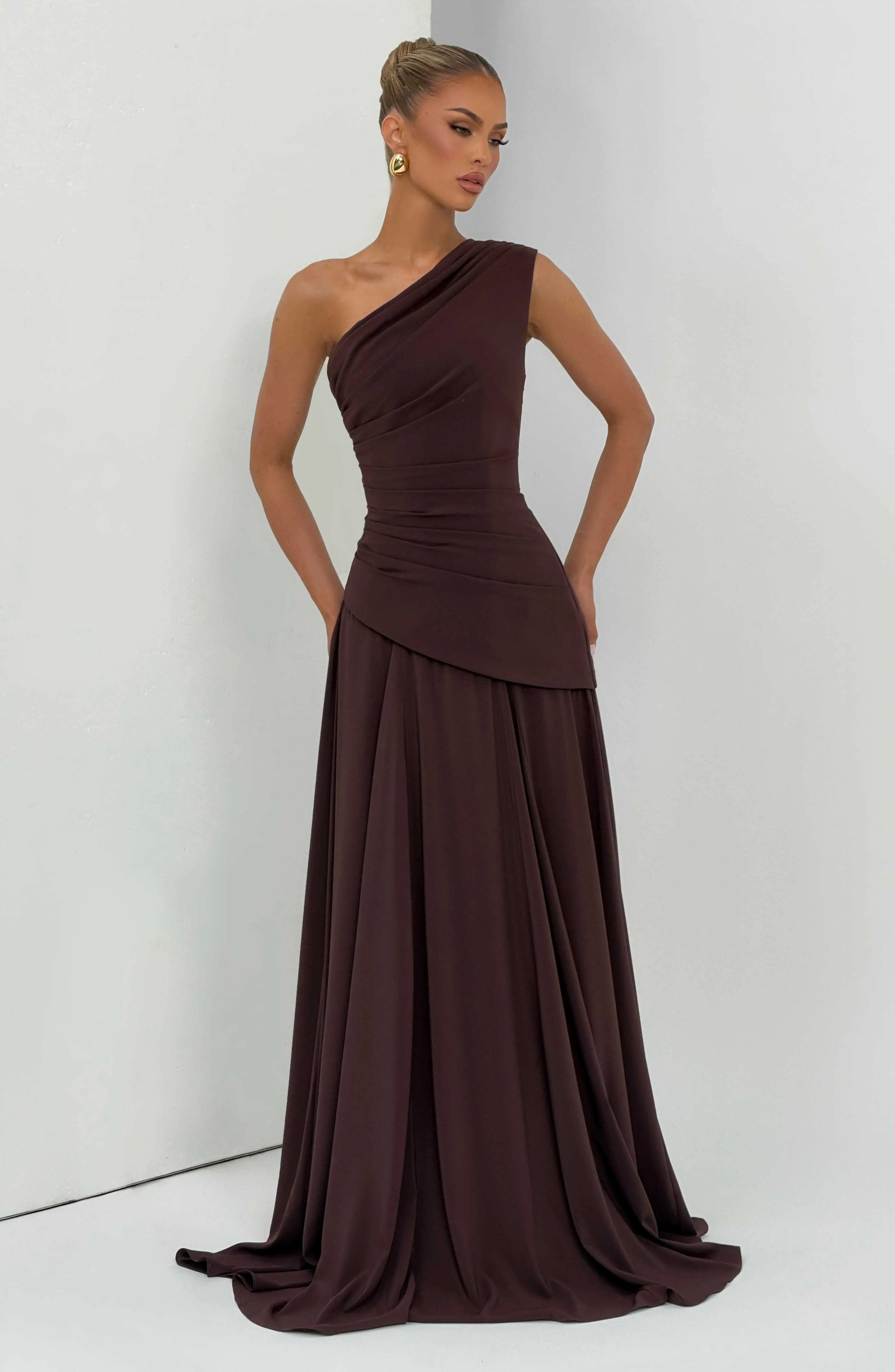 Bianca Maxi Dress - Plum Brown - Image 10