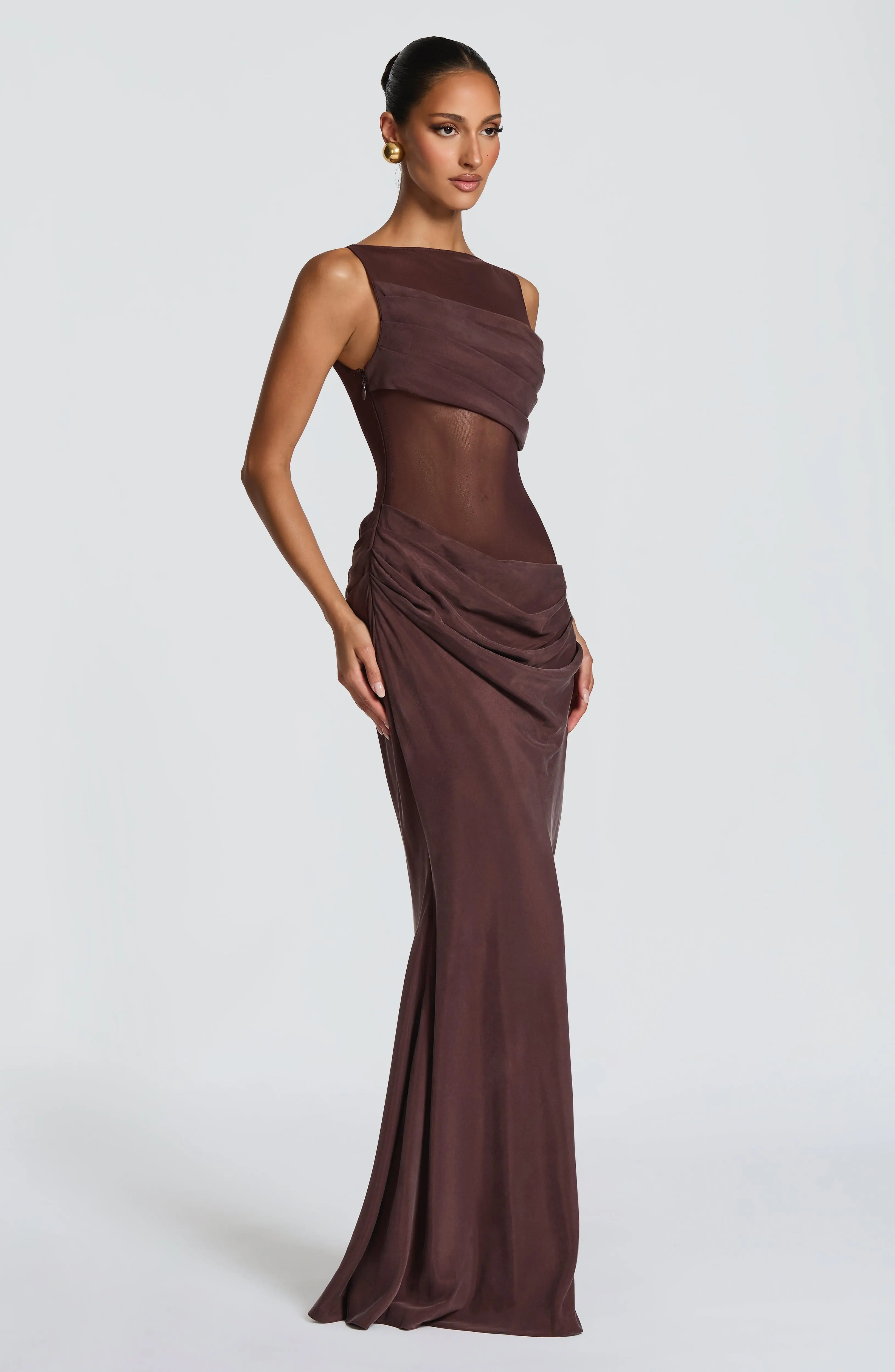 Gracelyn Maxi Dress - Plum Brown - Image 5