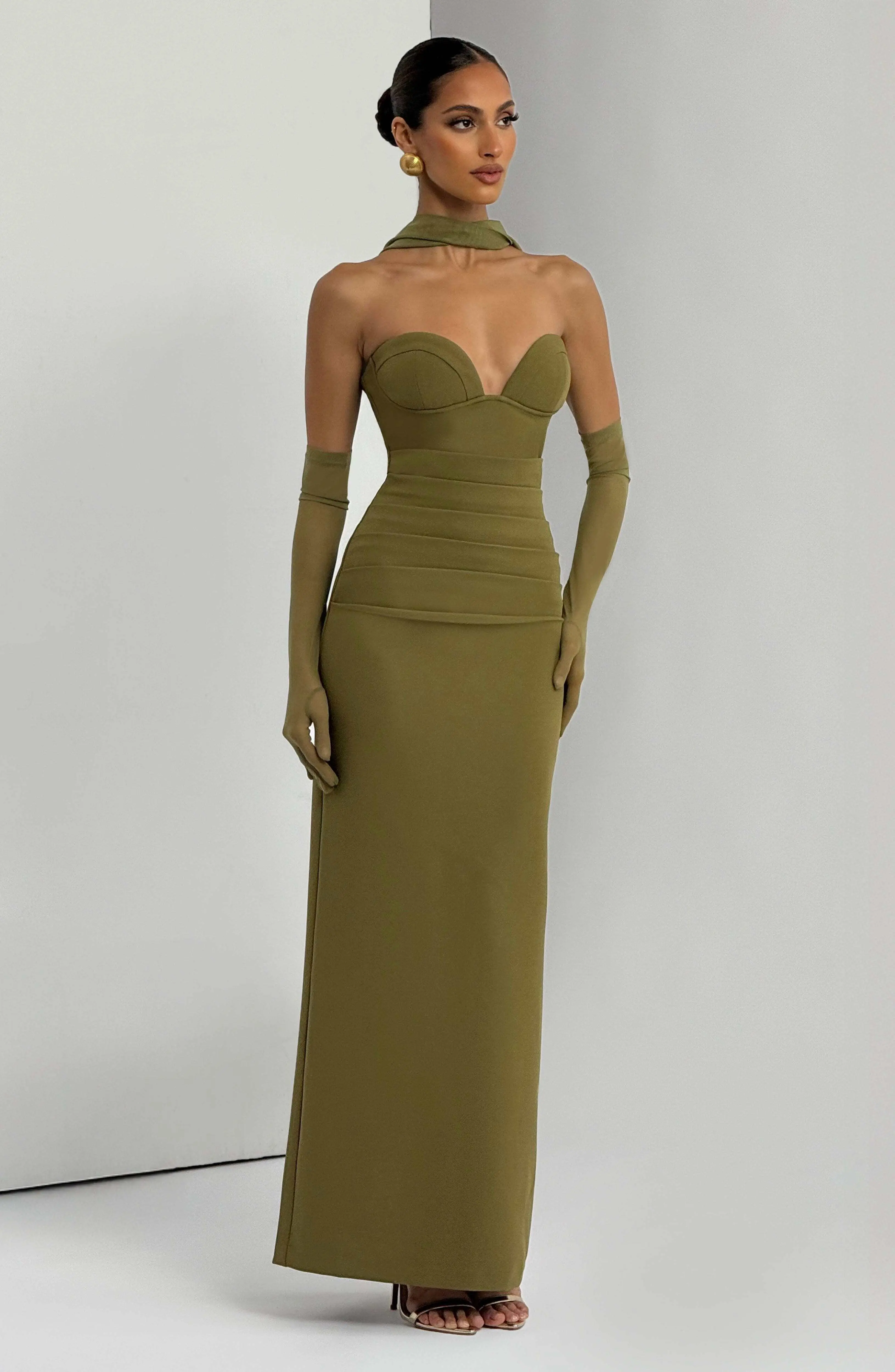 Lindsey Maxi Dress - Deep Olive - Image 6