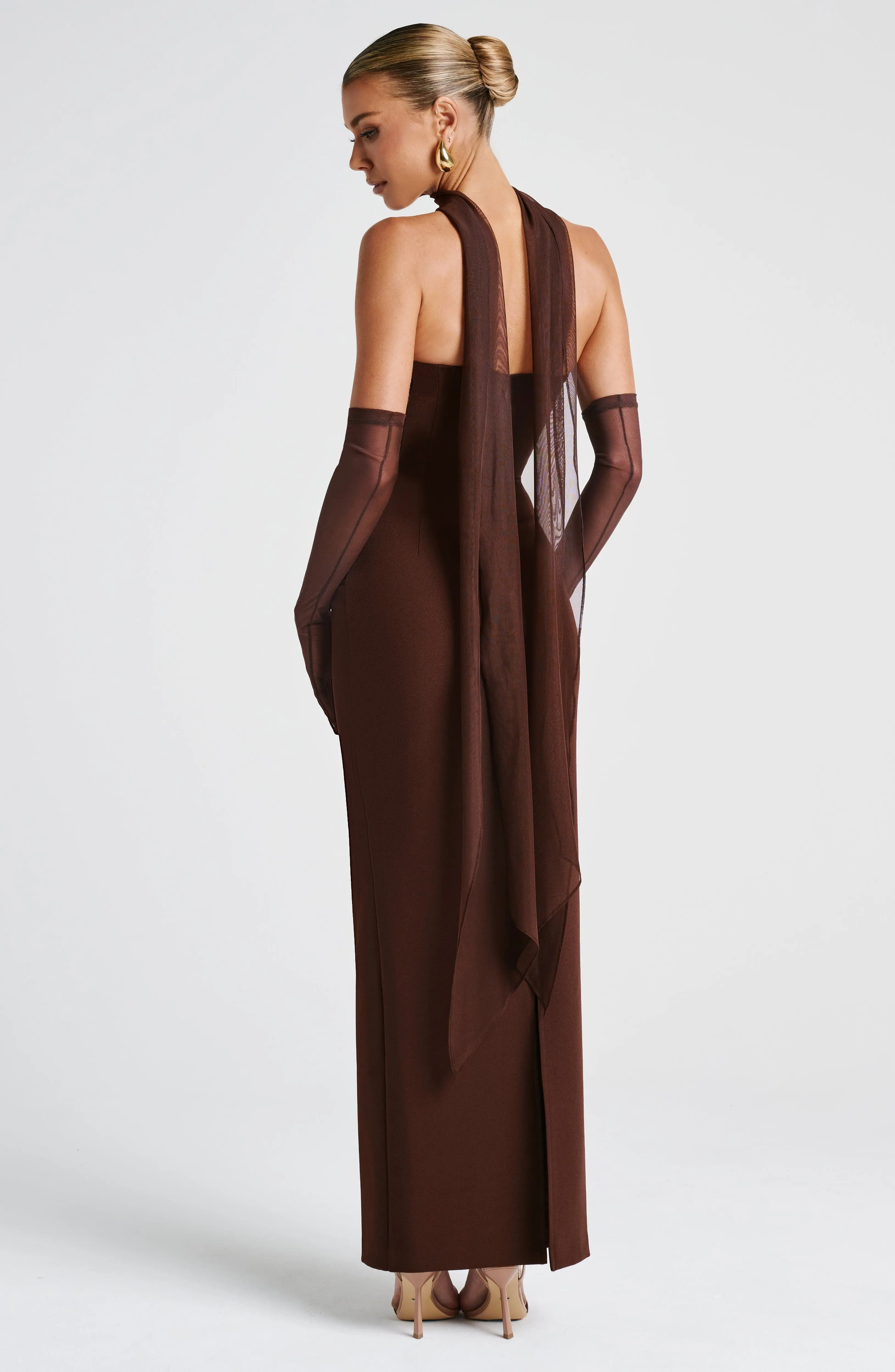 Yulia Maxi Dress - Plum Brown - Image 4