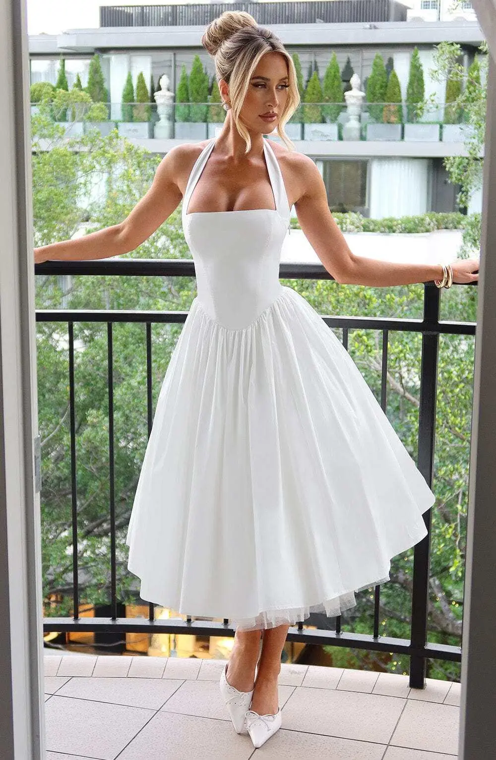 Cressida Midi Dress - Ivory - Image 3