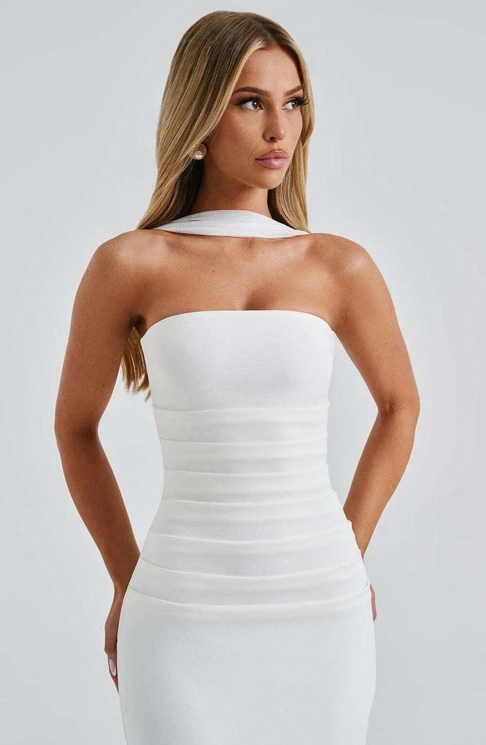 Yulia Maxi Dress - Ivory - Image 9