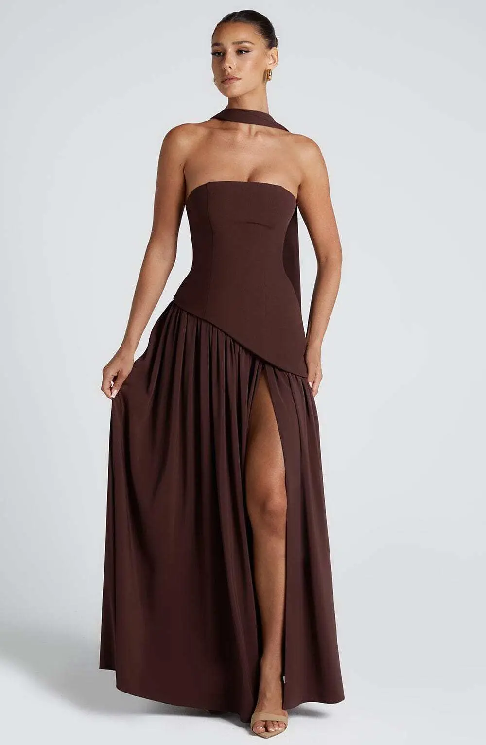 Maliyah Maxi Dress - Plum Brown - Image 11