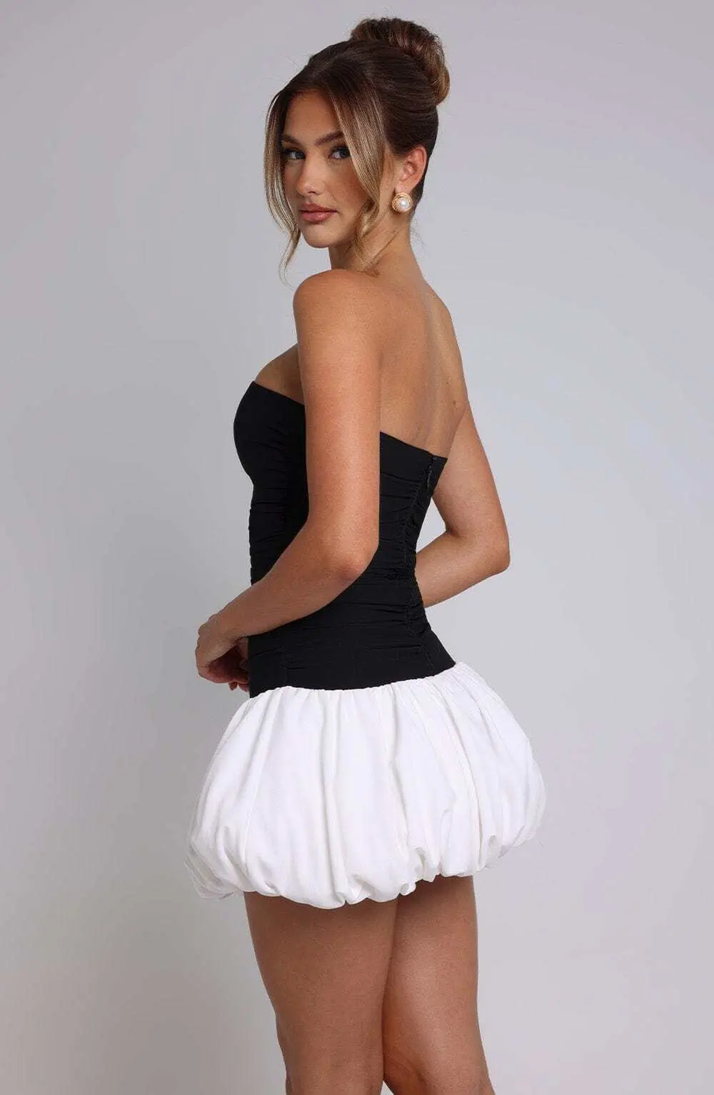 Gemma Mini Dress - Black/White - Image 9