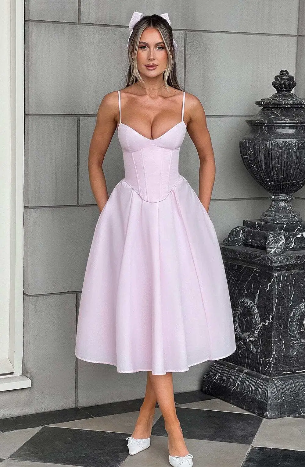 Mariella Midi Dress - Blush - Image 10