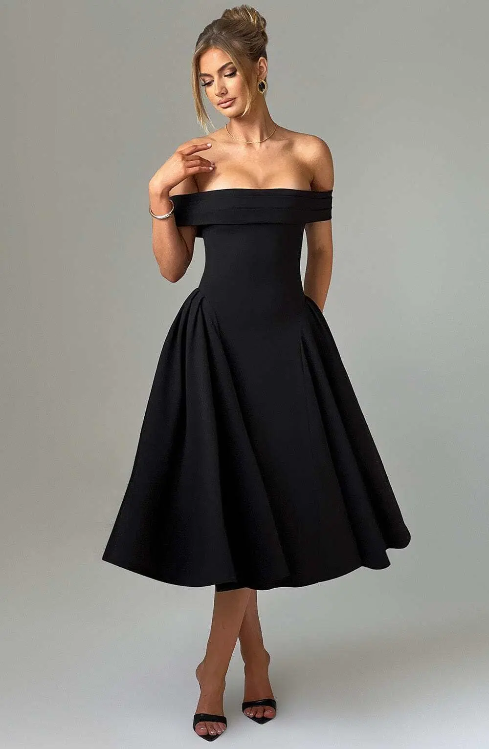 Miranda Midi Dress - Black - Image 11