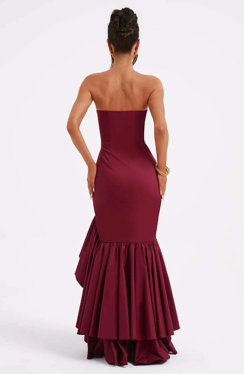 Angelina Maxi Dress - Burgundy - Image 3
