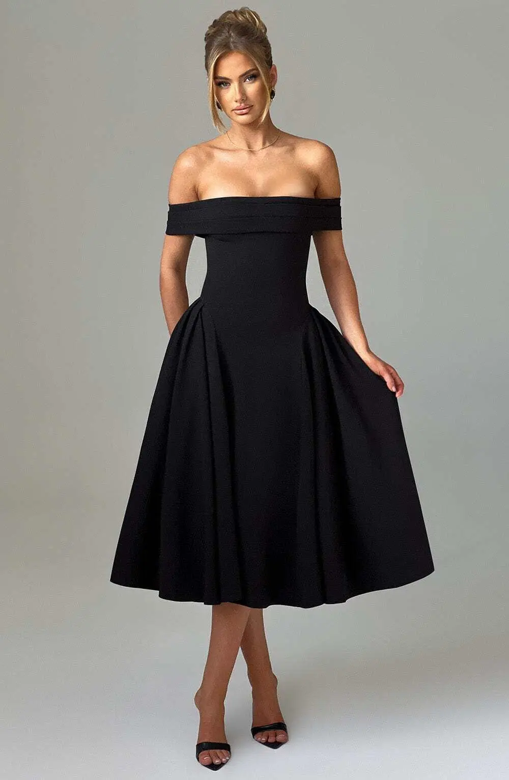 Miranda Midi Dress - Black - Image 7
