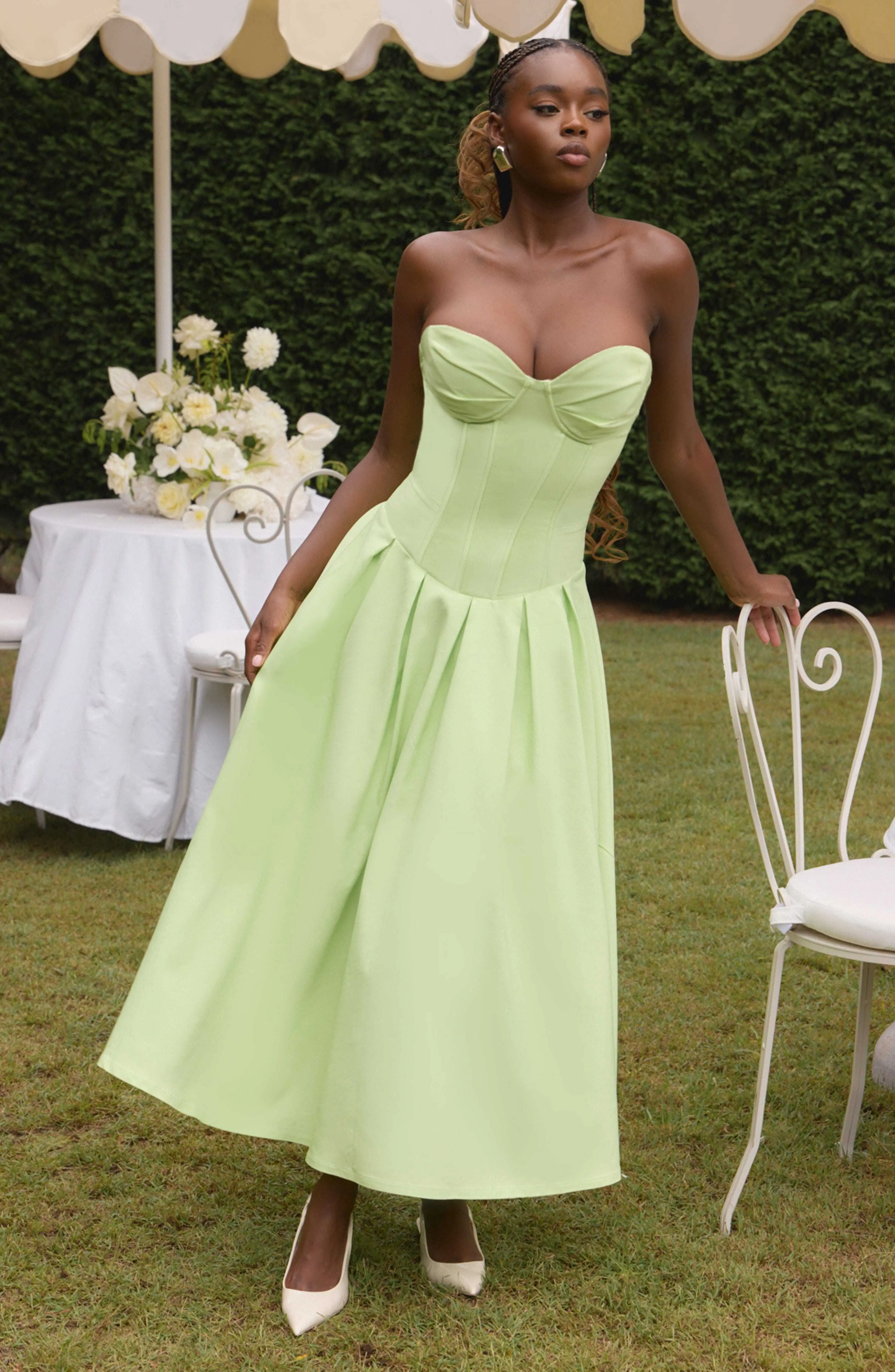 Salma Midi Dress - Lime - Image 8
