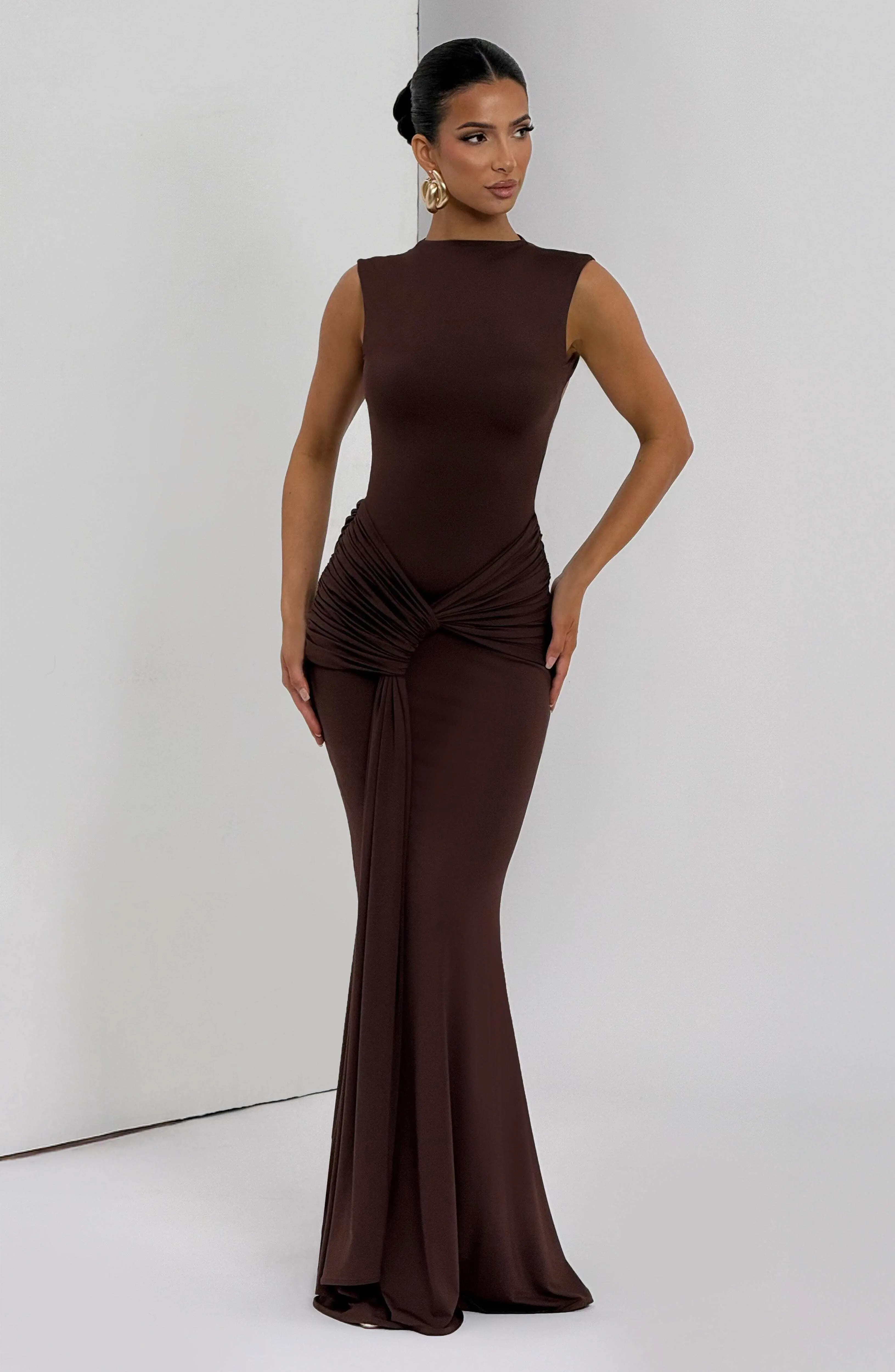 Lorenza Maxi Dress - Plum Brown - Image 12