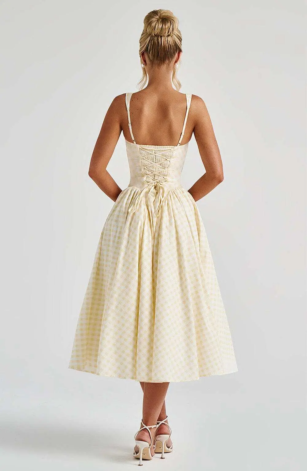 Sherrie Midi Dress - Lemon Gingham - Image 2
