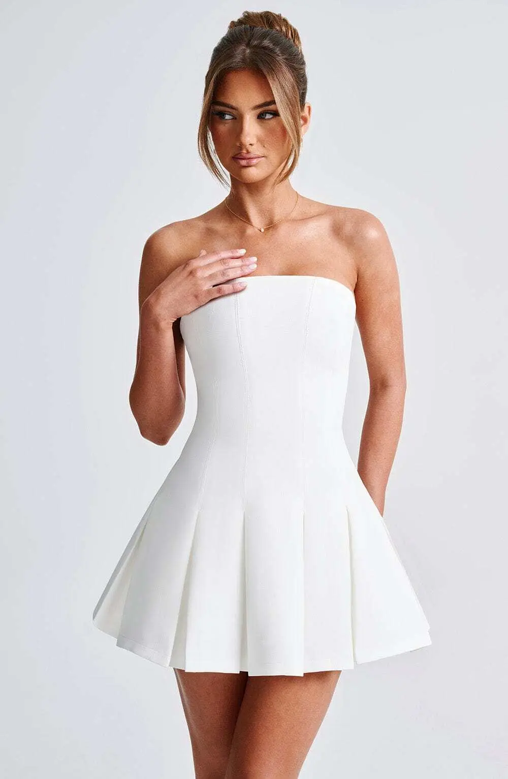 Bryony Mini Dress - Ivory - Image 8