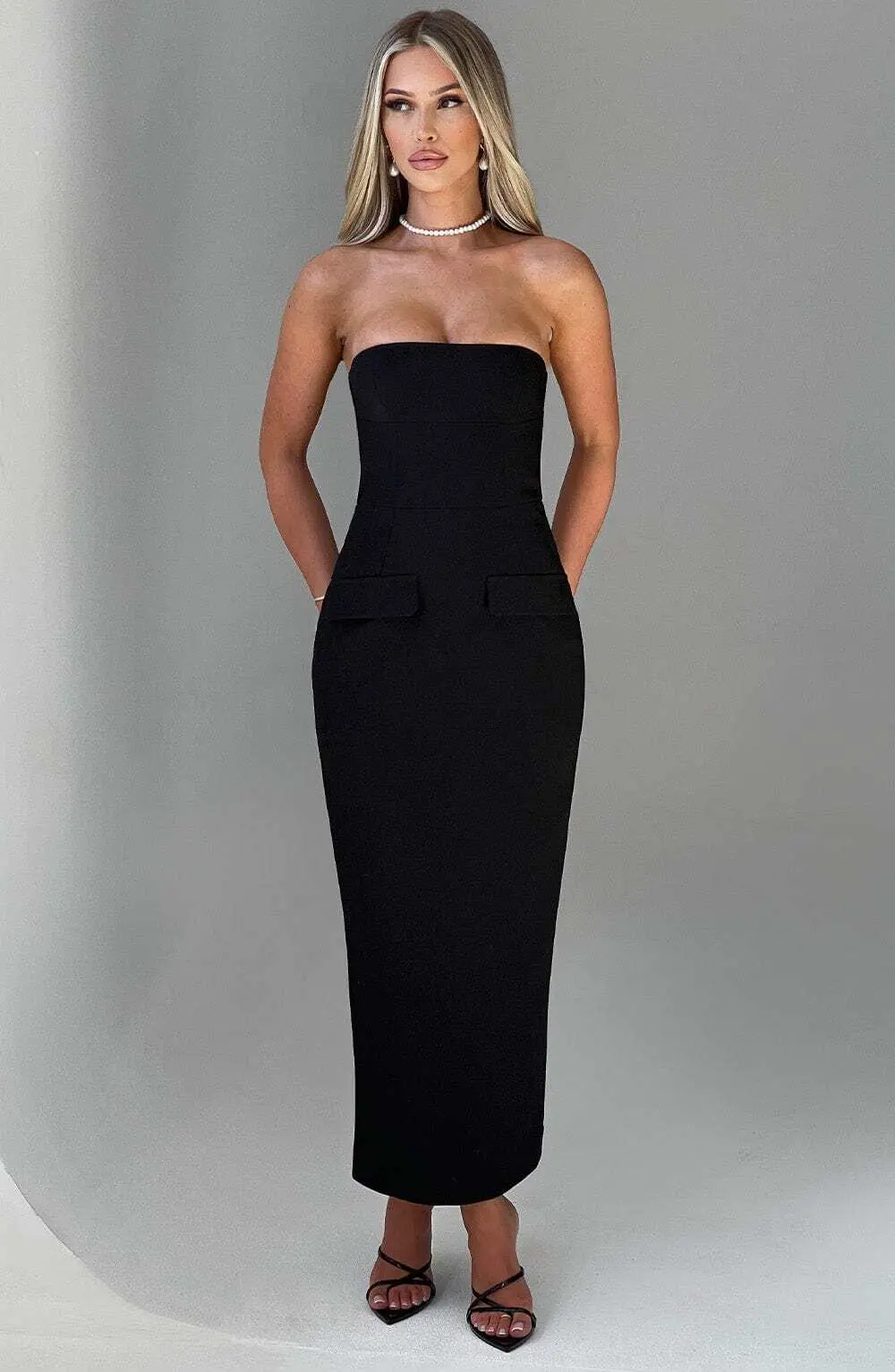Roxanne Midaxi Dress - Black - Image 8