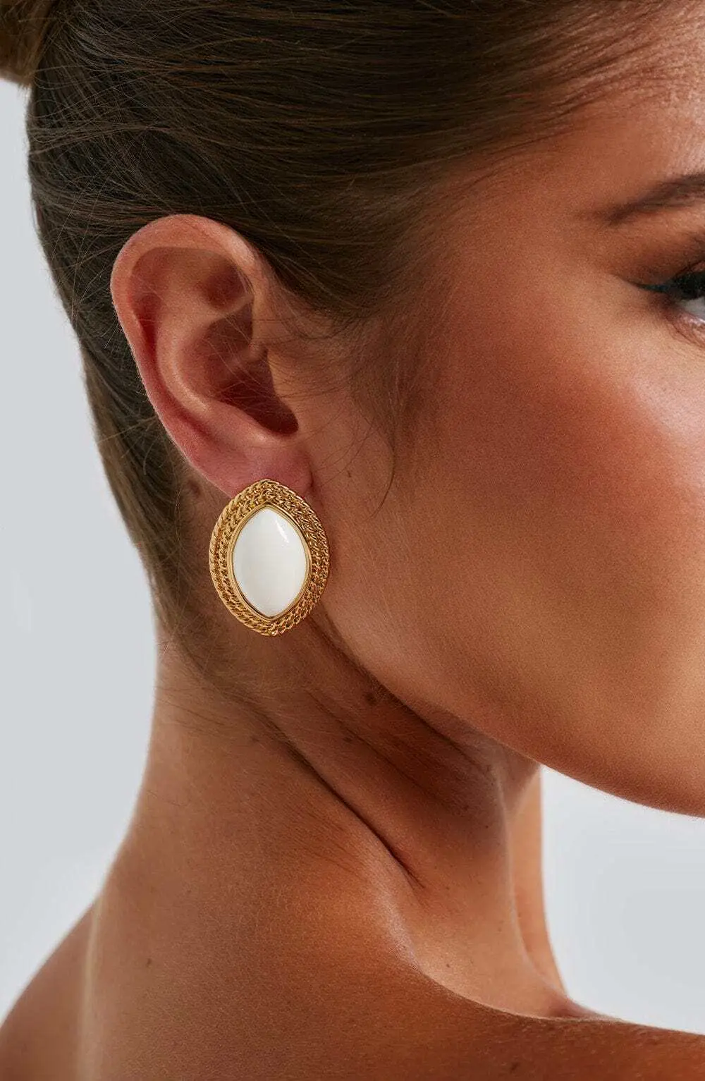 Azra Earrings - Ivory/Gold - Image 2