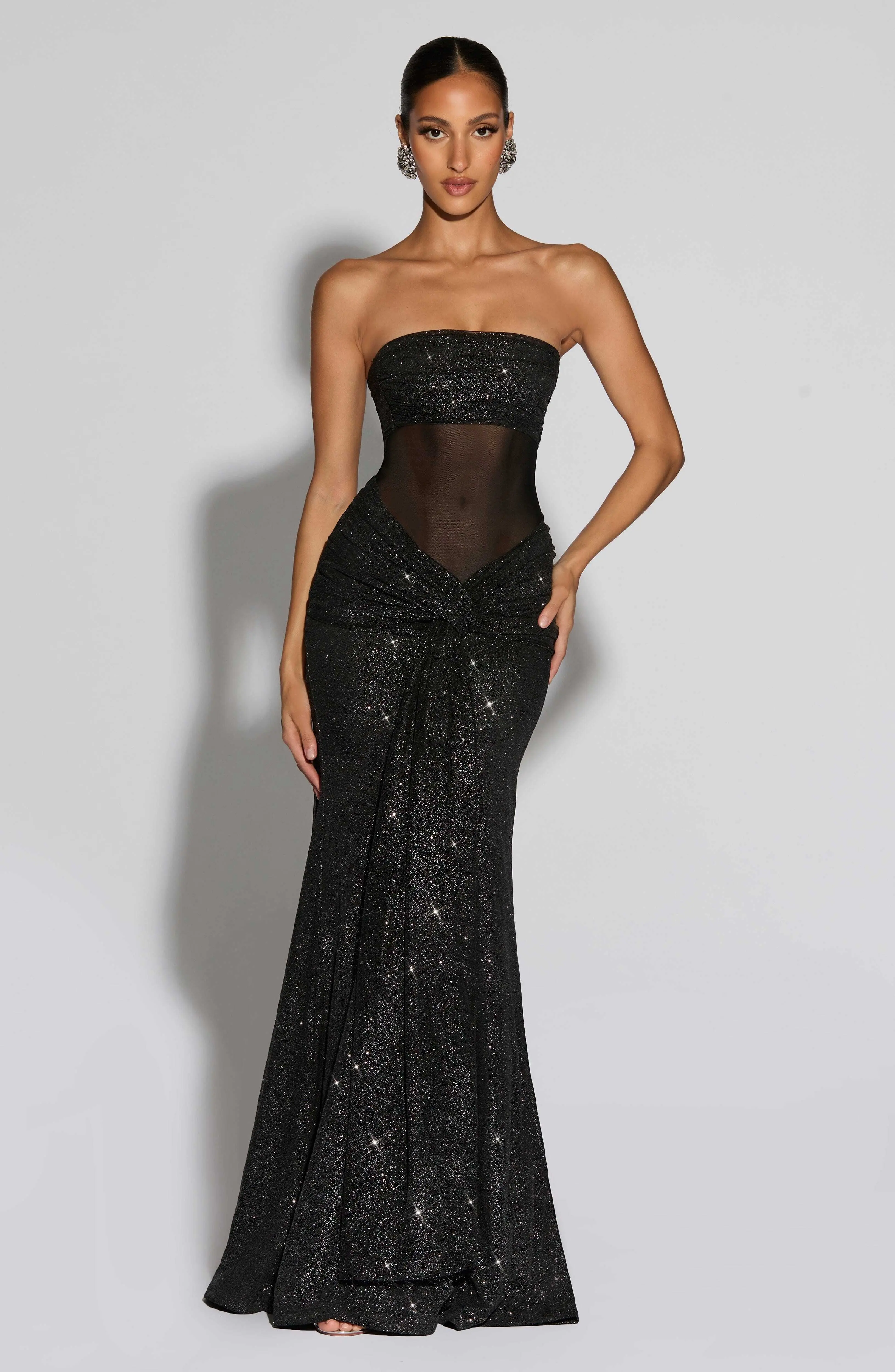 Paula Maxi Dress - Black Sparkle