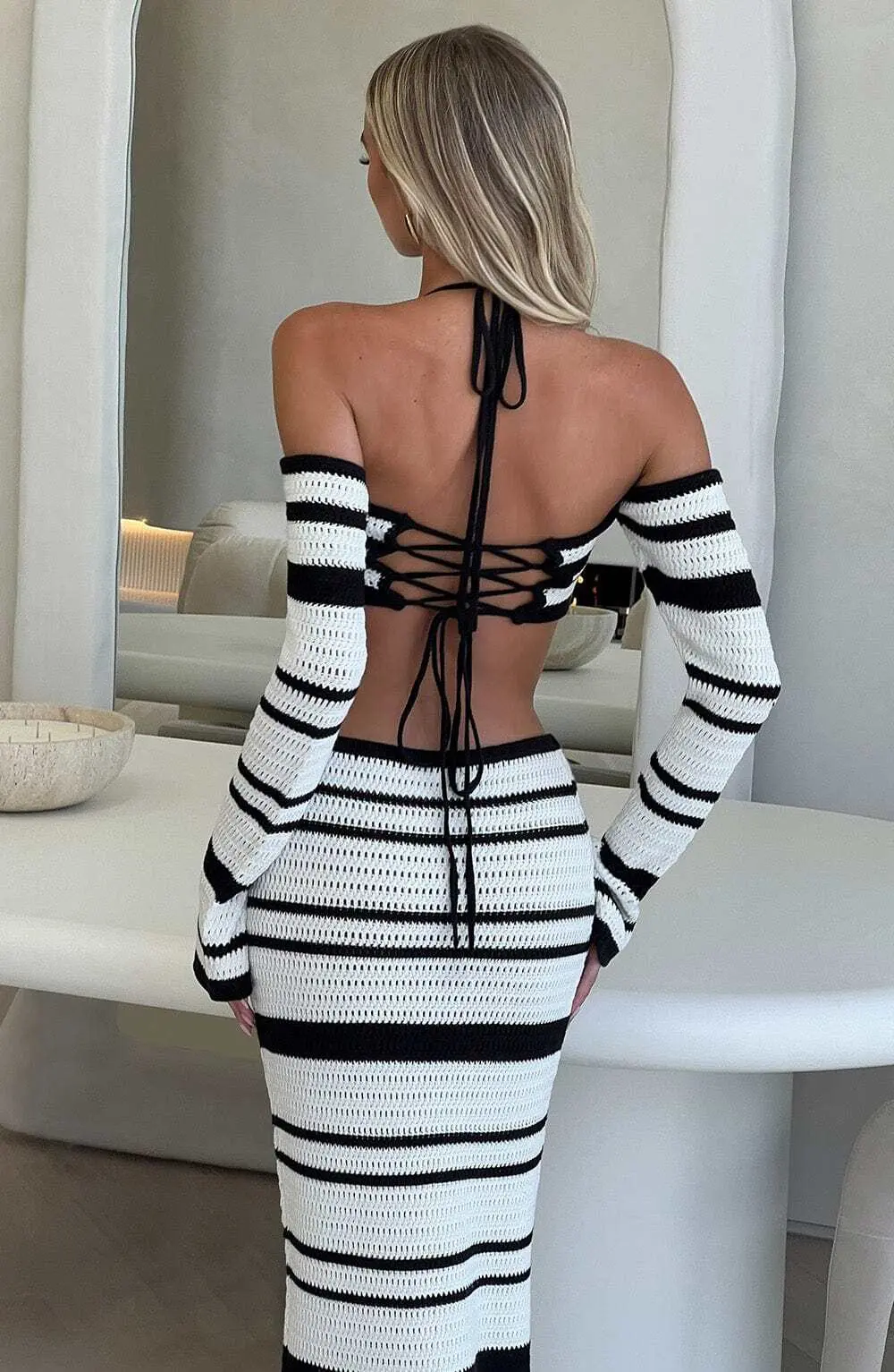 Georgia Maxi Skirt - Black/White - Image 6