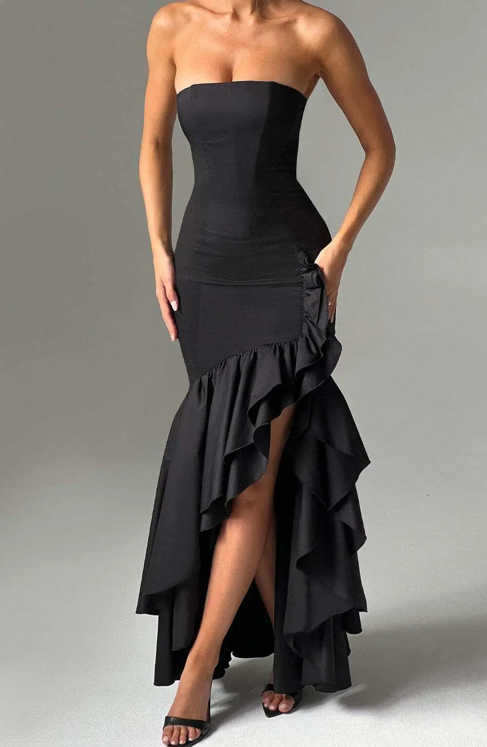 Angelina Maxi Dress - Black - Image 7