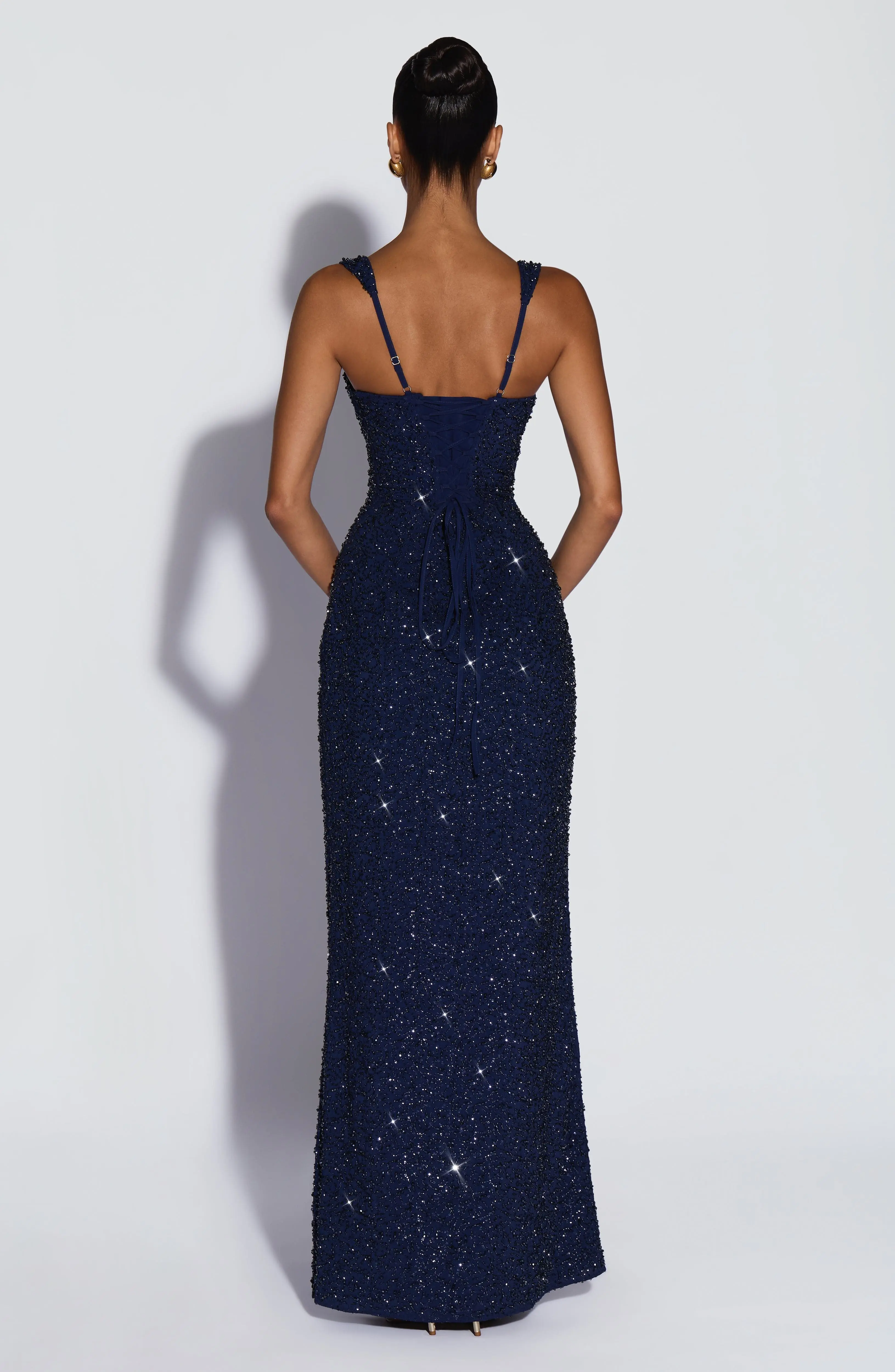 Calanthe Maxi Dress - Navy Sparkle - Image 2