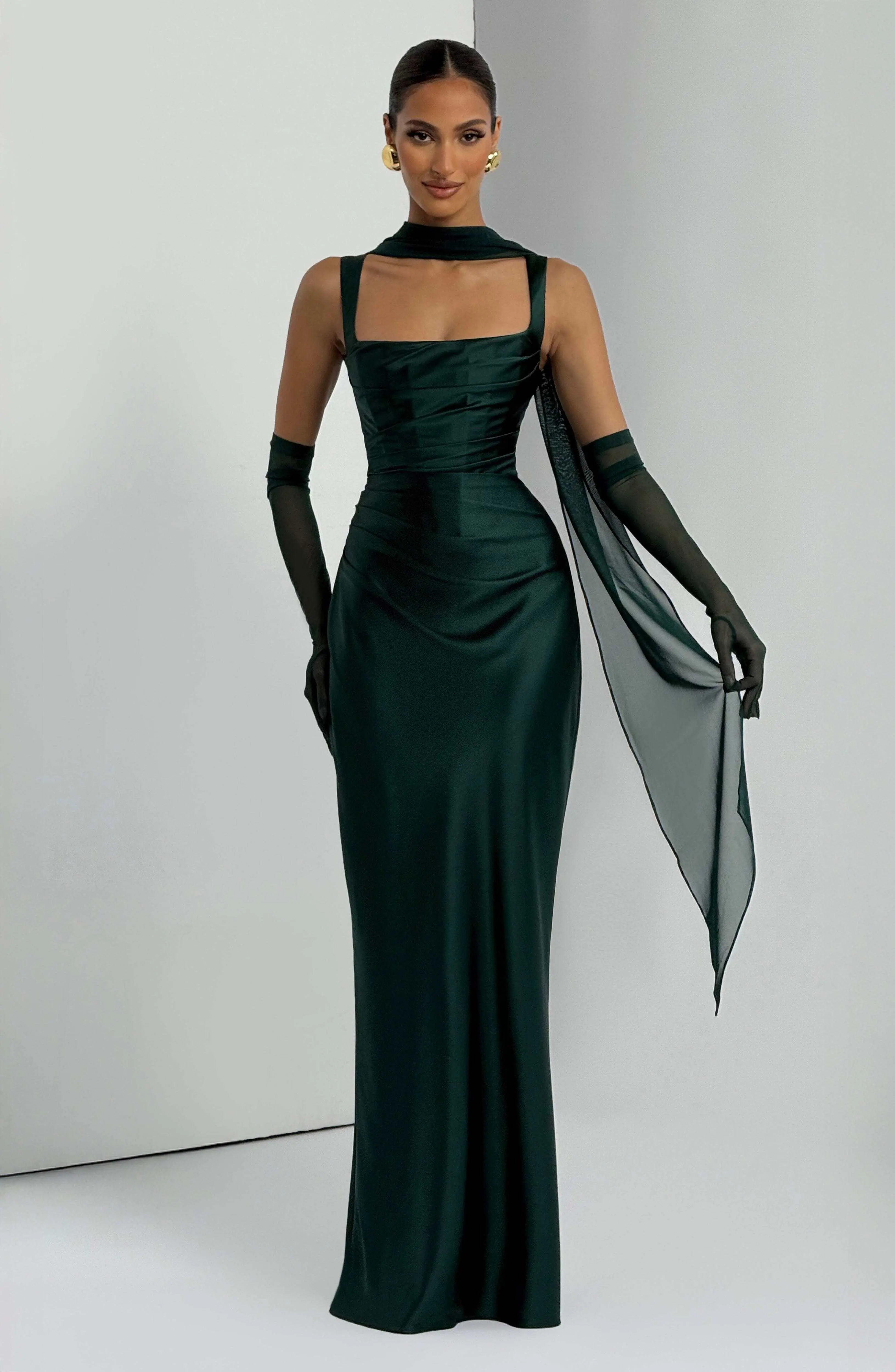 Calanthe Maxi Dress - Emerald - Image 8