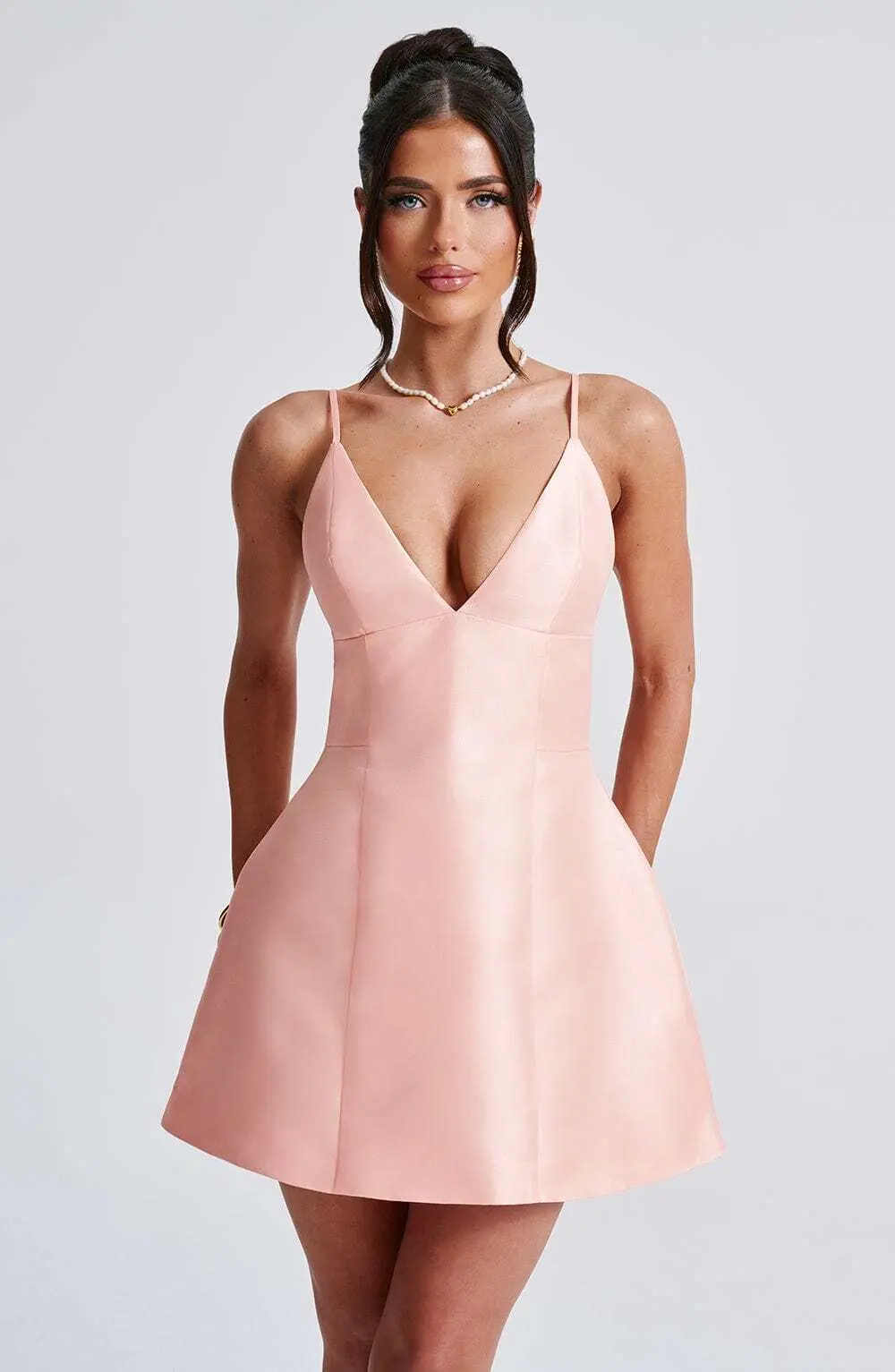 Nicole Mini Dress - Peach - Image 7