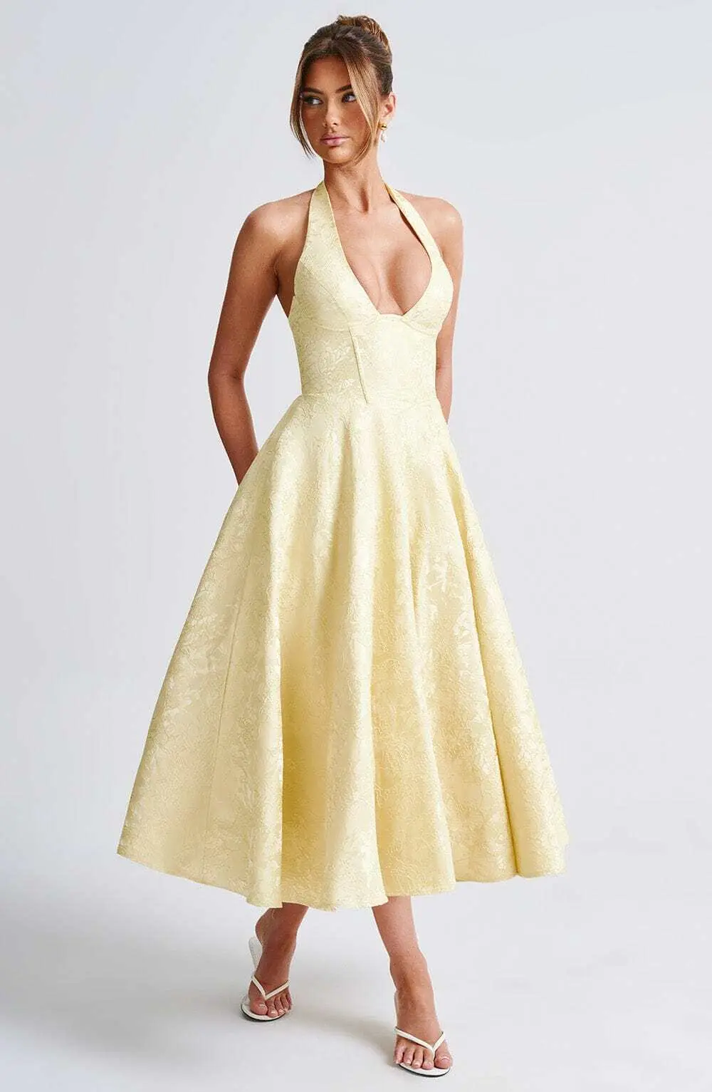 Effie Midi Dress - Lemon - Image 5