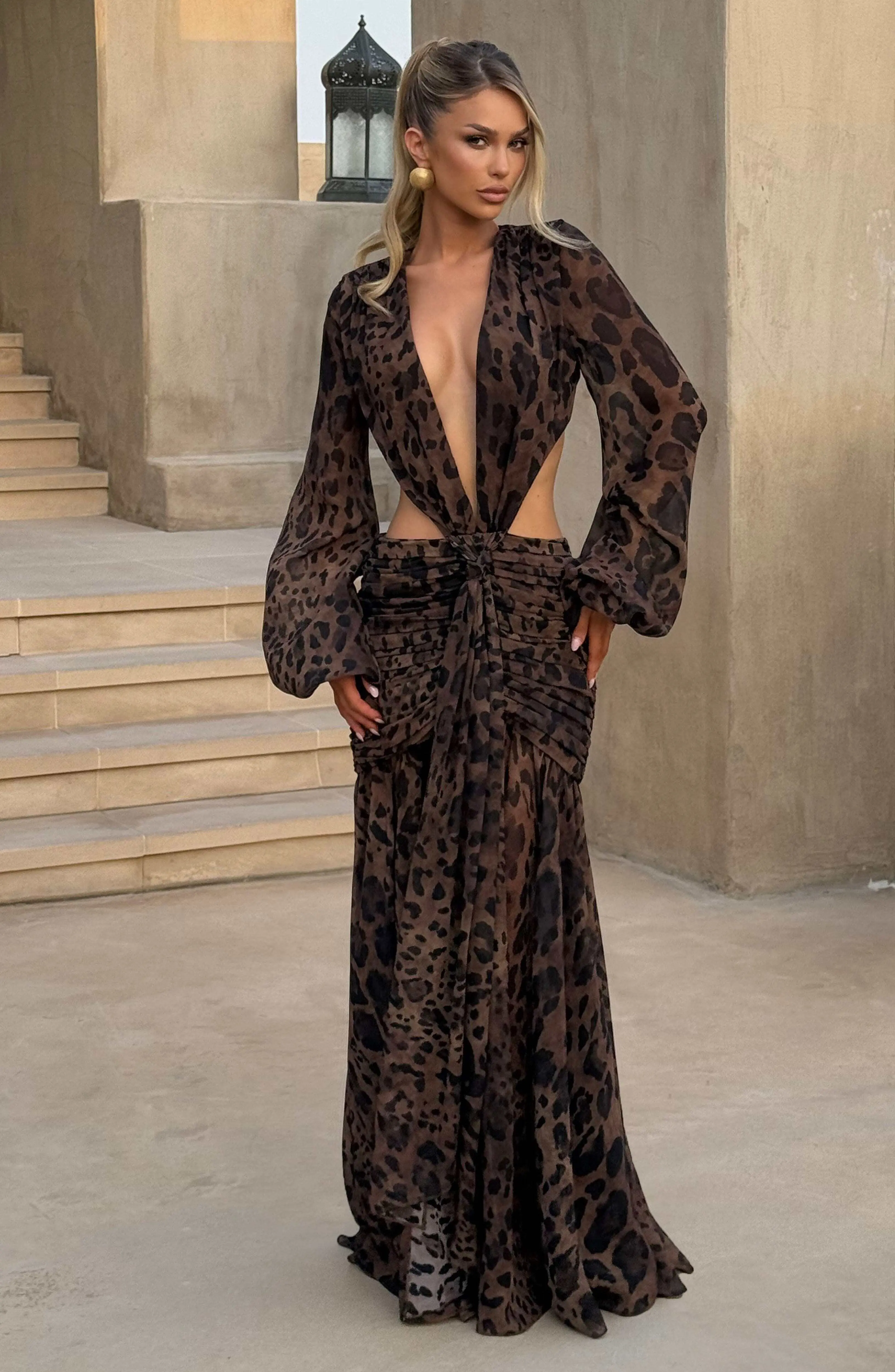 Andrina Maxi Dress - Leopard Print - Image 7