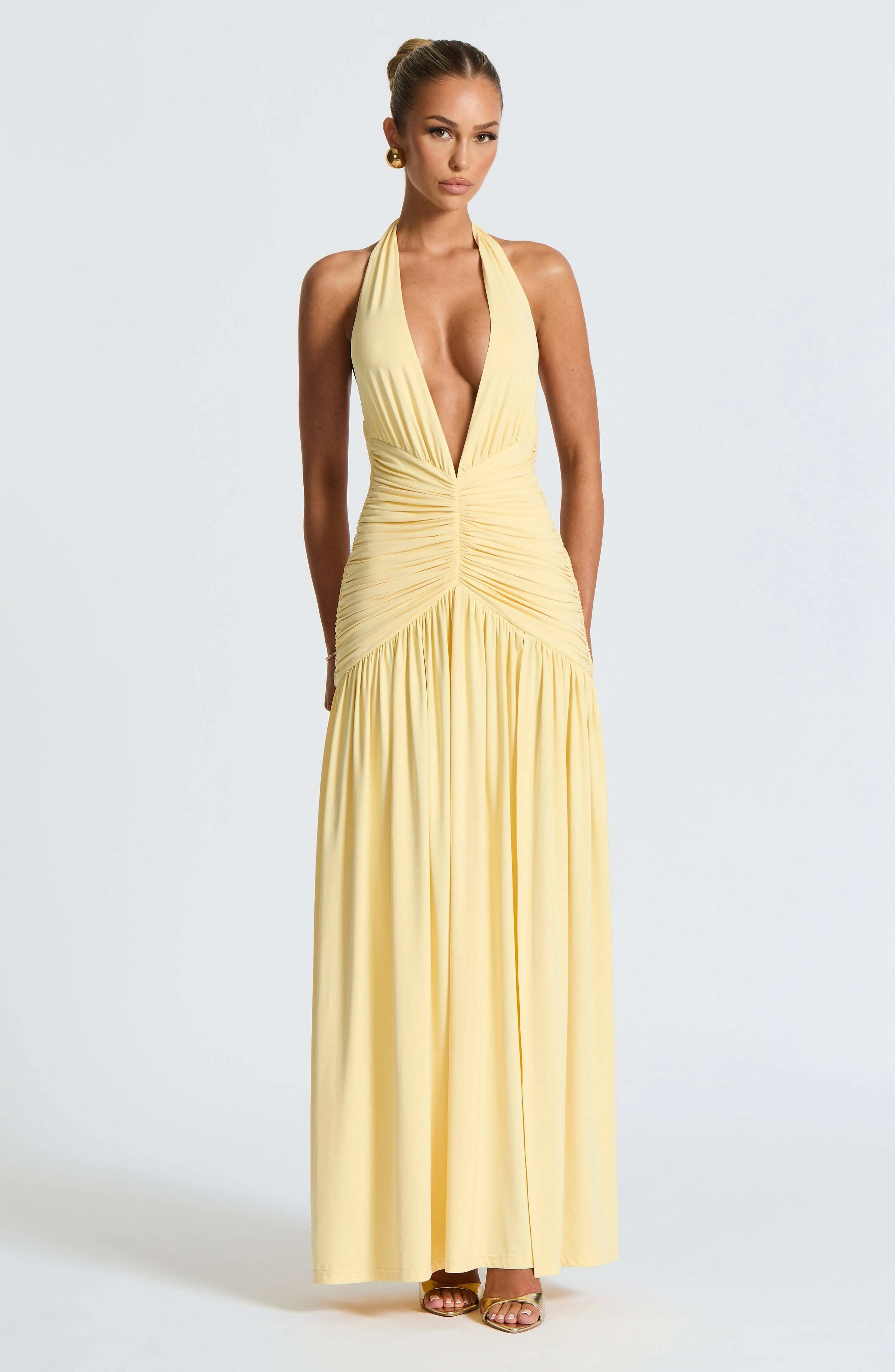 Melania Maxi Dress - Lemon - Image 8