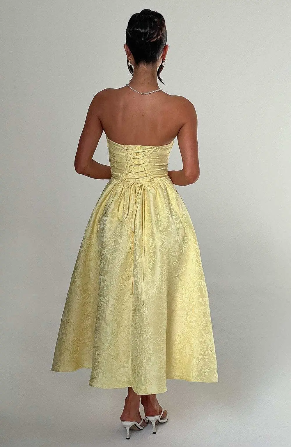 Saoirse Midi Dress - Lemon - Image 4