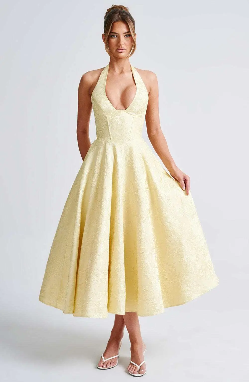 Effie Midi Dress - Lemon - Image 9