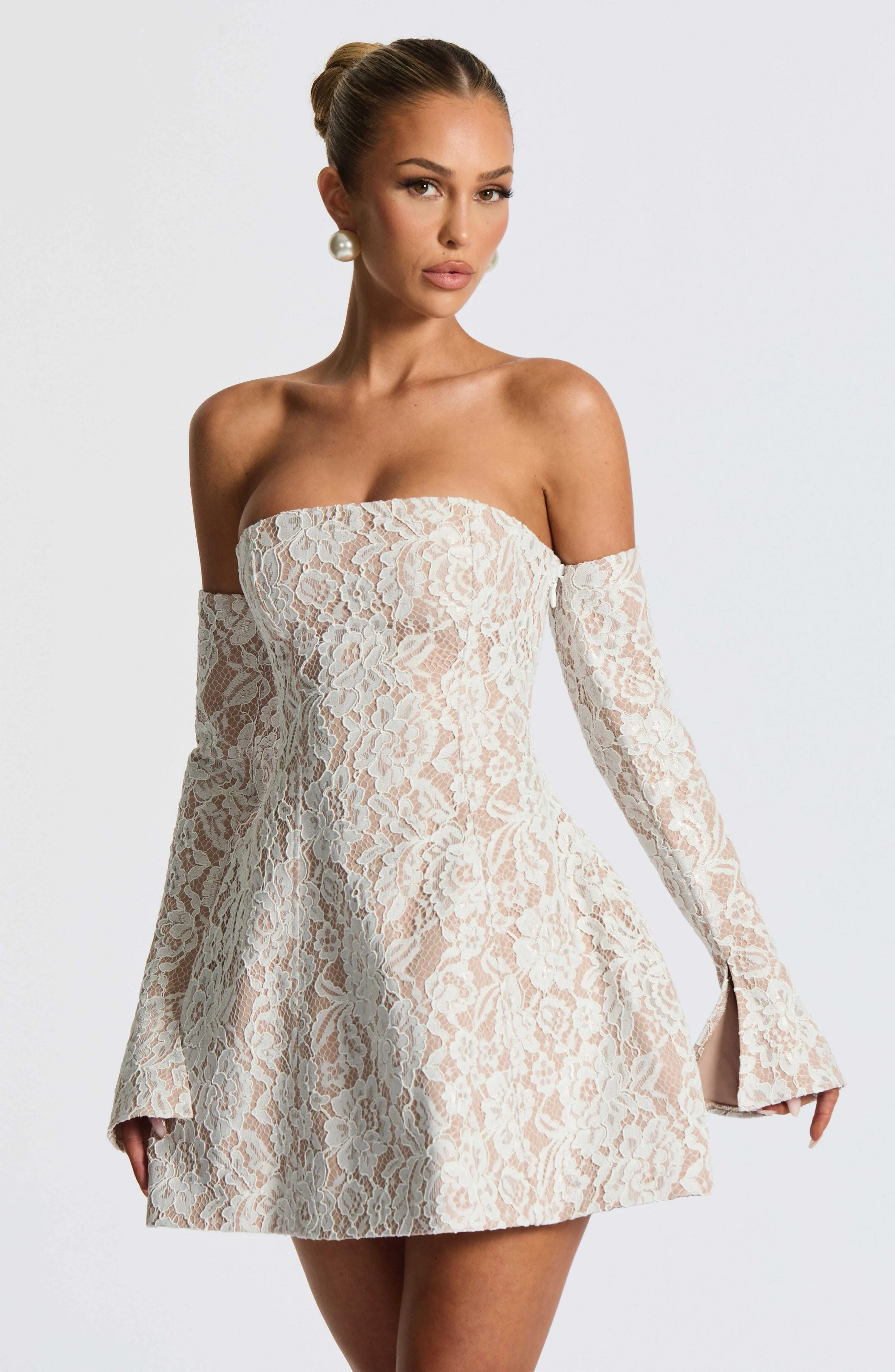 Salone Mini Dress - Ivory - Image 6