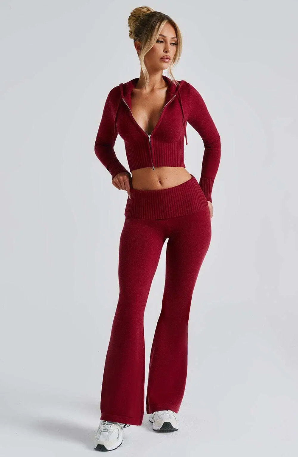 Portia Knit Hoodie - Red - Image 3