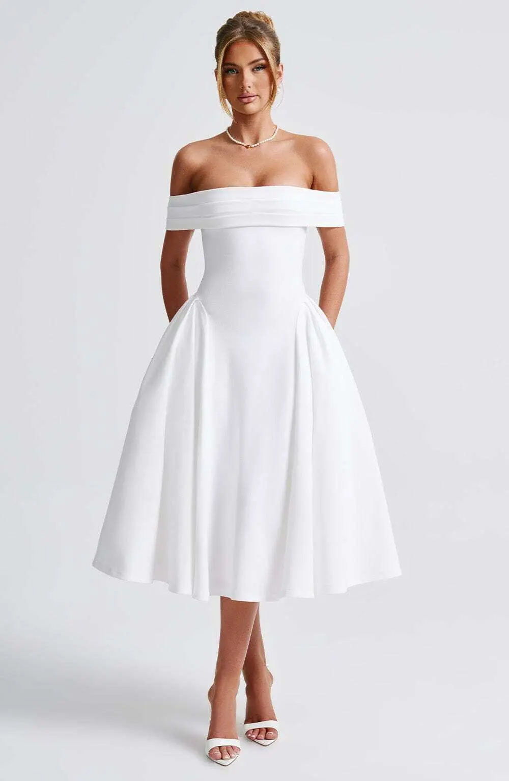 Miranda Midi Dress - Ivory - Image 9