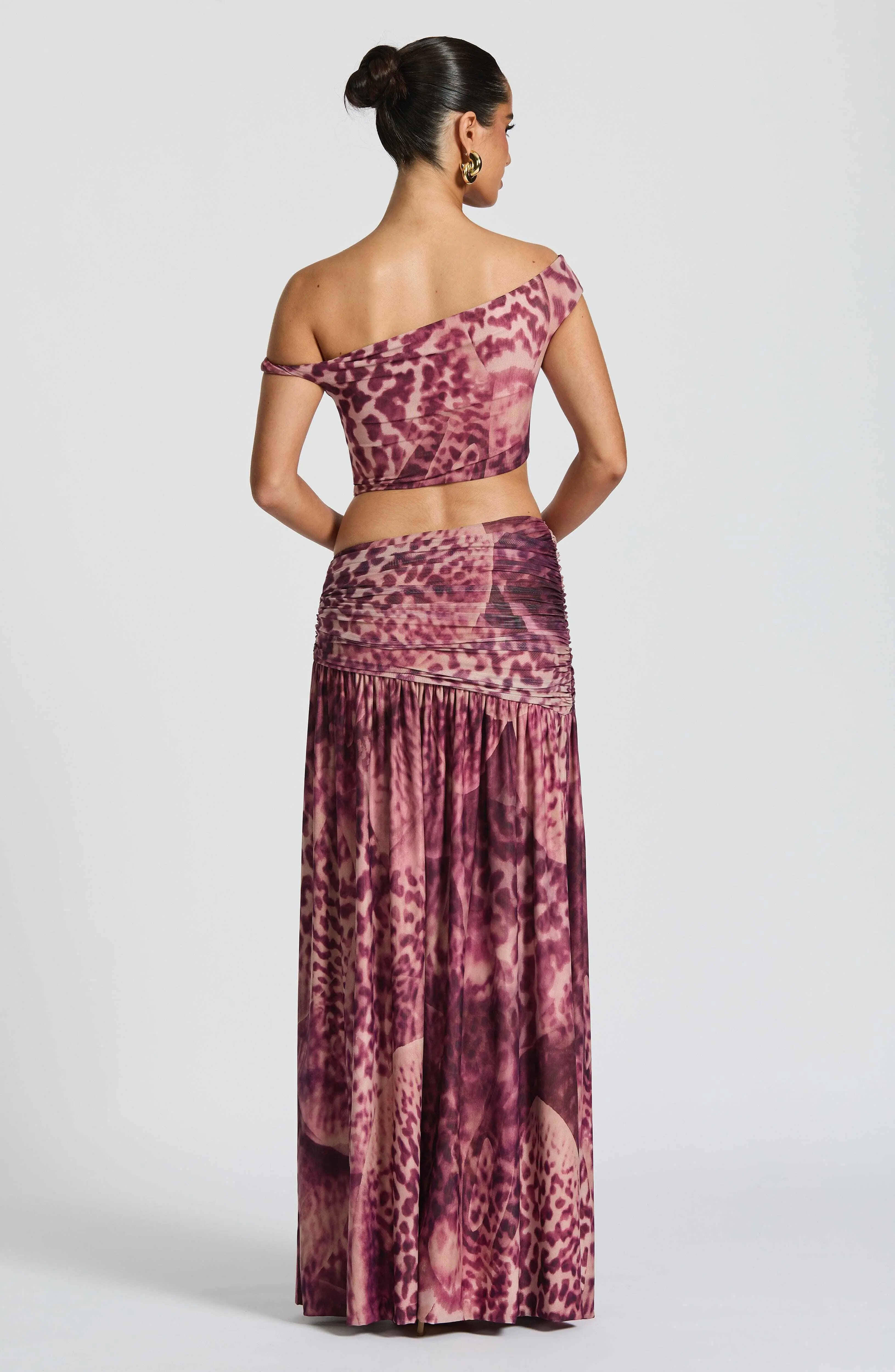Saira Maxi Skirt - Magenta Orchid Print - Image 2