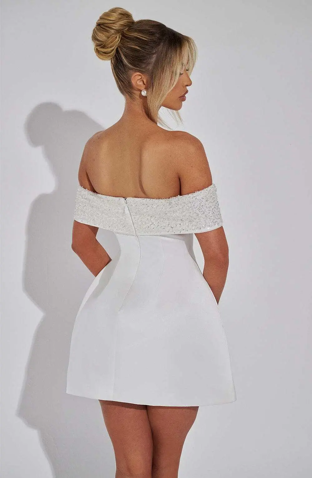 Noelle Mini Dress - Ivory - Image 6