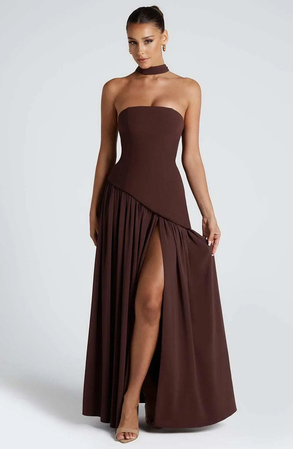 Maliyah Maxi Dress - Plum Brown - Image 8