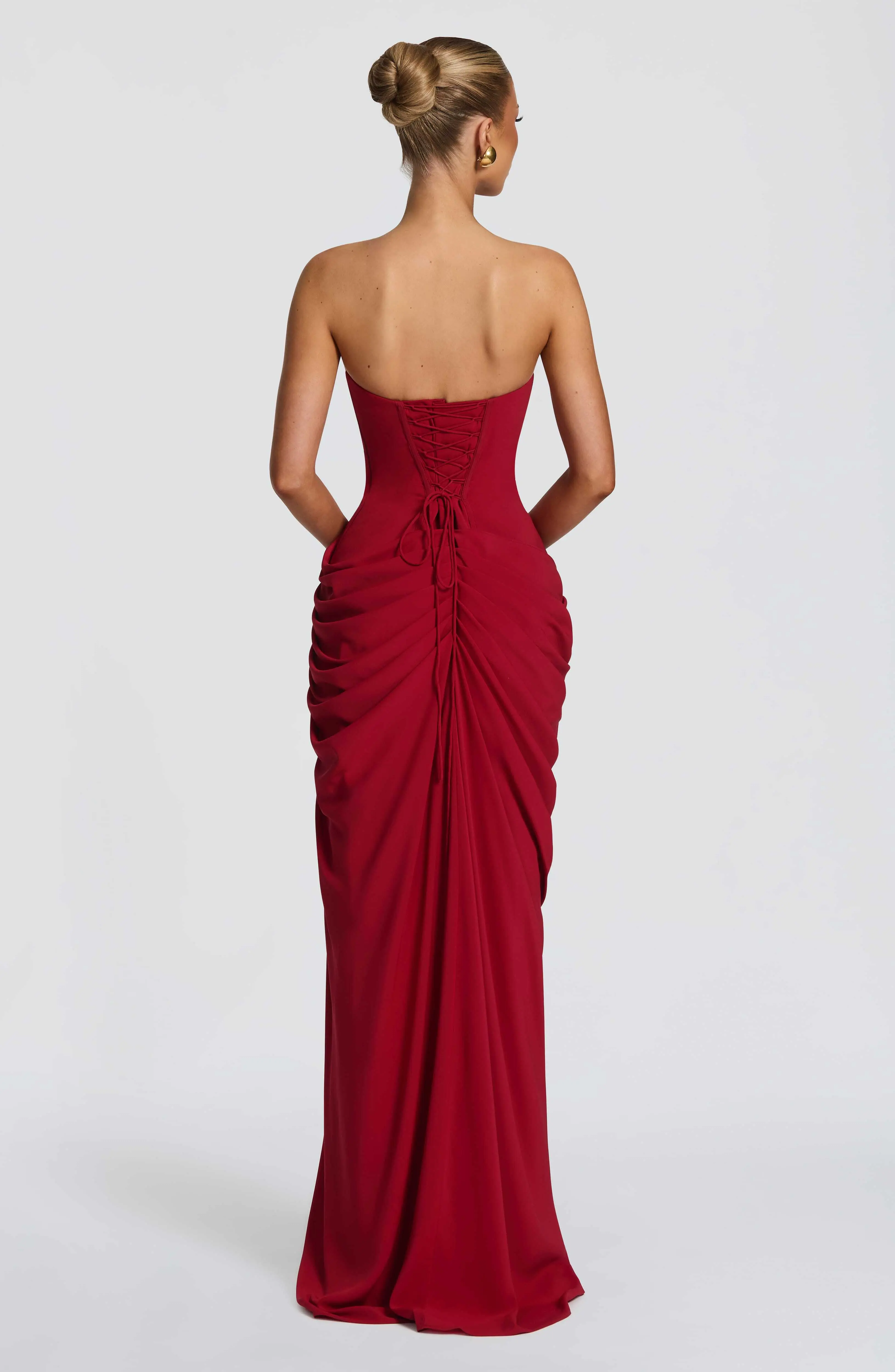 Cyra Maxi Dress - Deep Red - Image 3