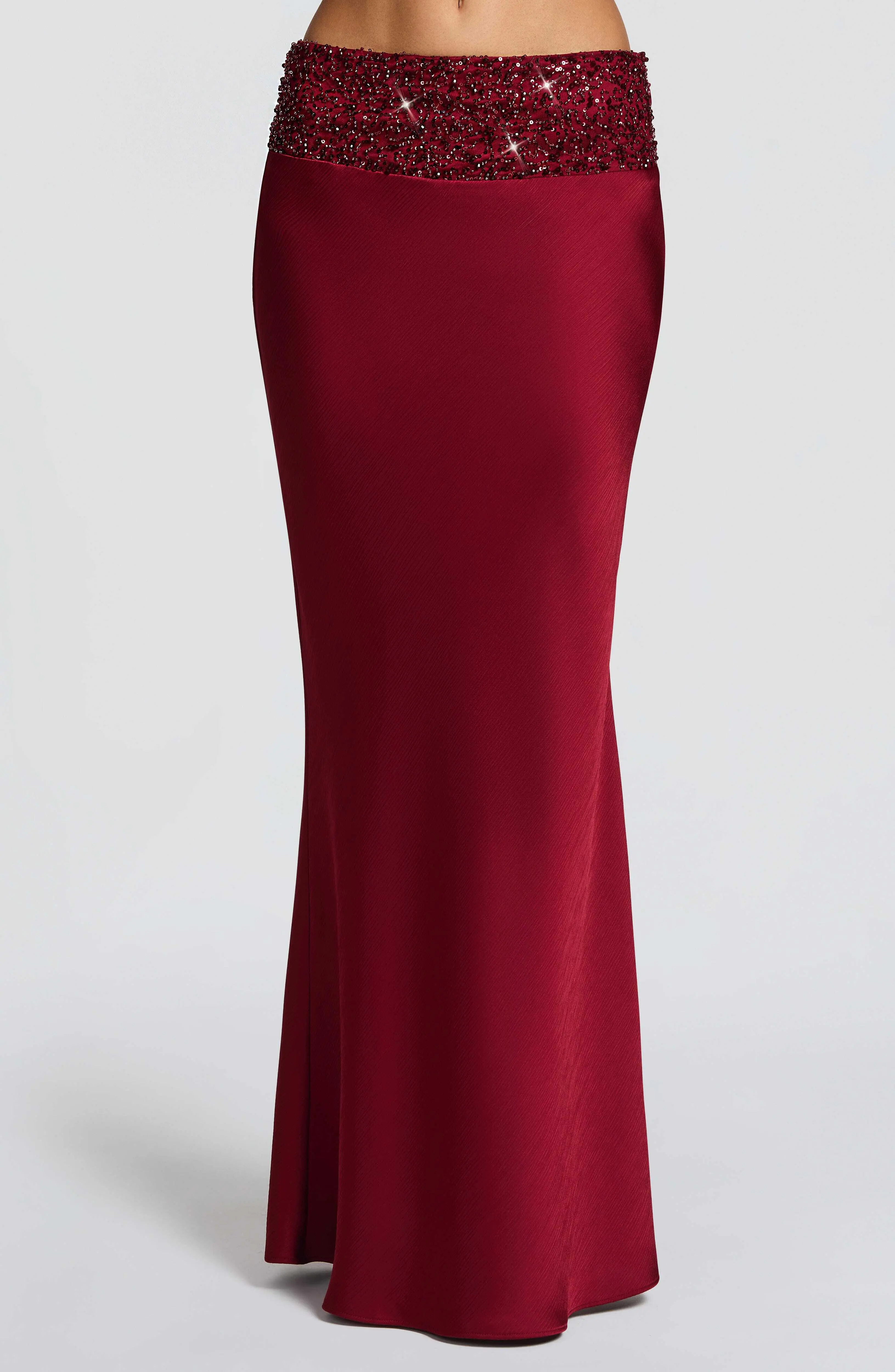 Ira Maxi Skirt - Burgundy - Image 4