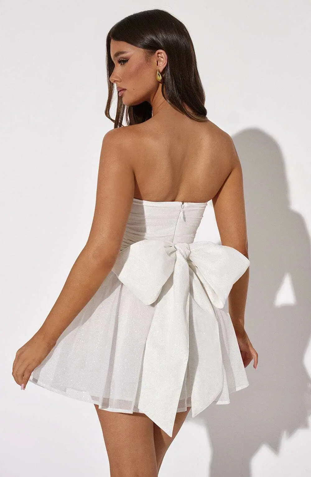 Katrina Mini Dress - Ivory Sparkle - Image 16