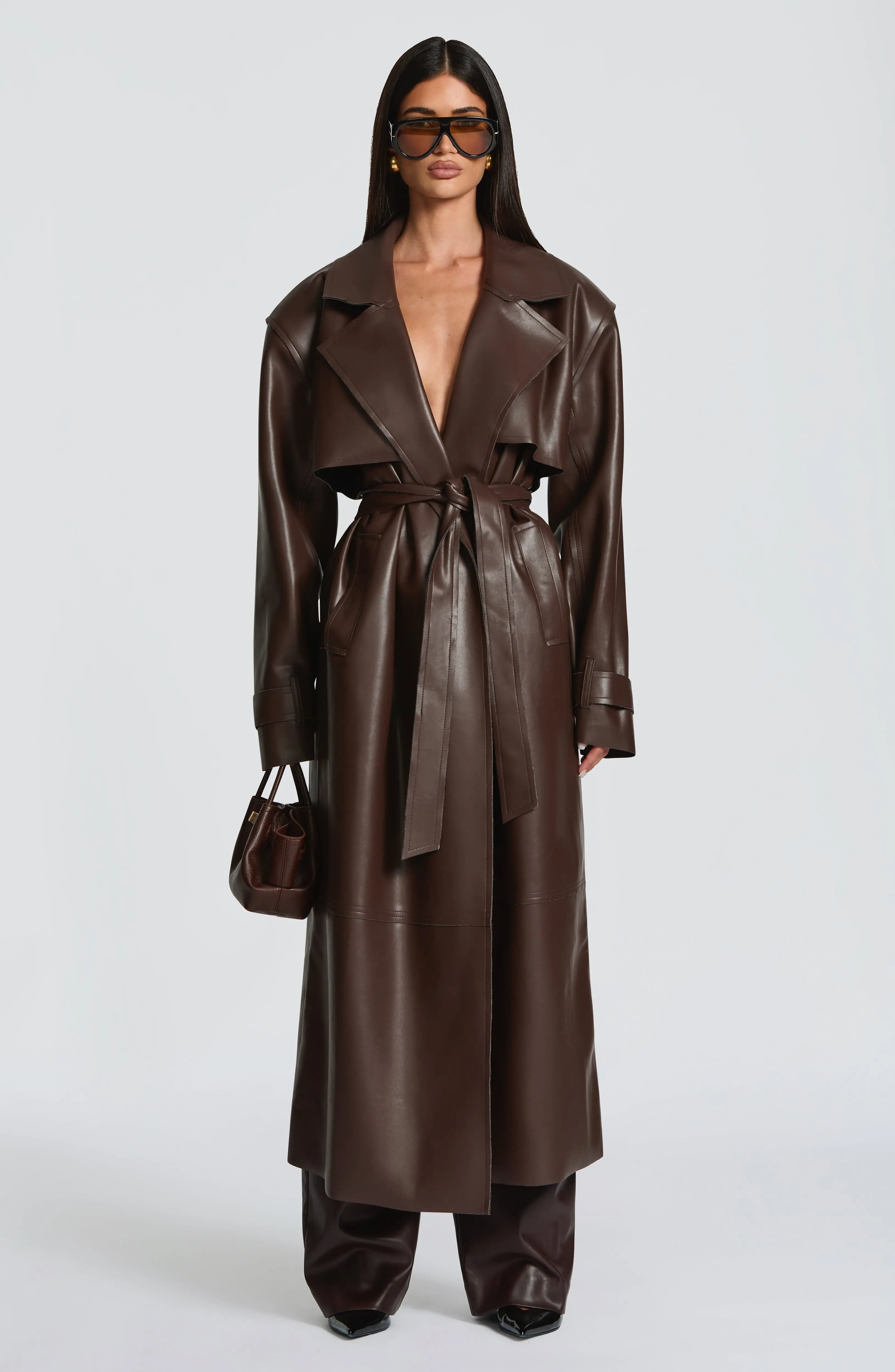 Bridget Trench Coat - Plum Brown - Image 5