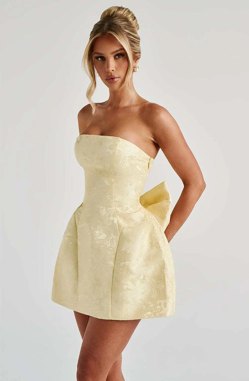 Elenora Mini Dress - Lemon - Image 6