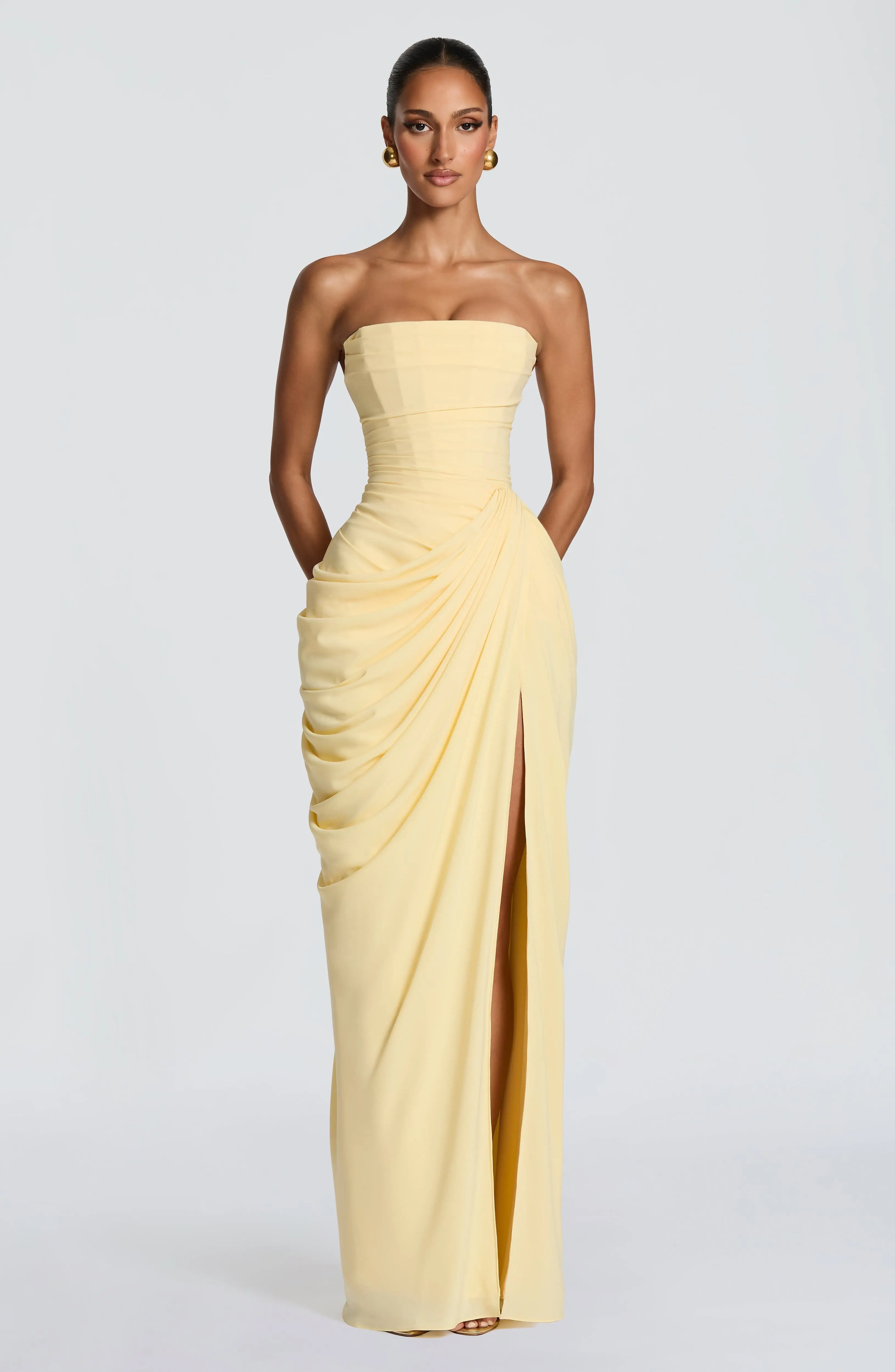 Cyra Maxi Dress - Lemon - Image 4
