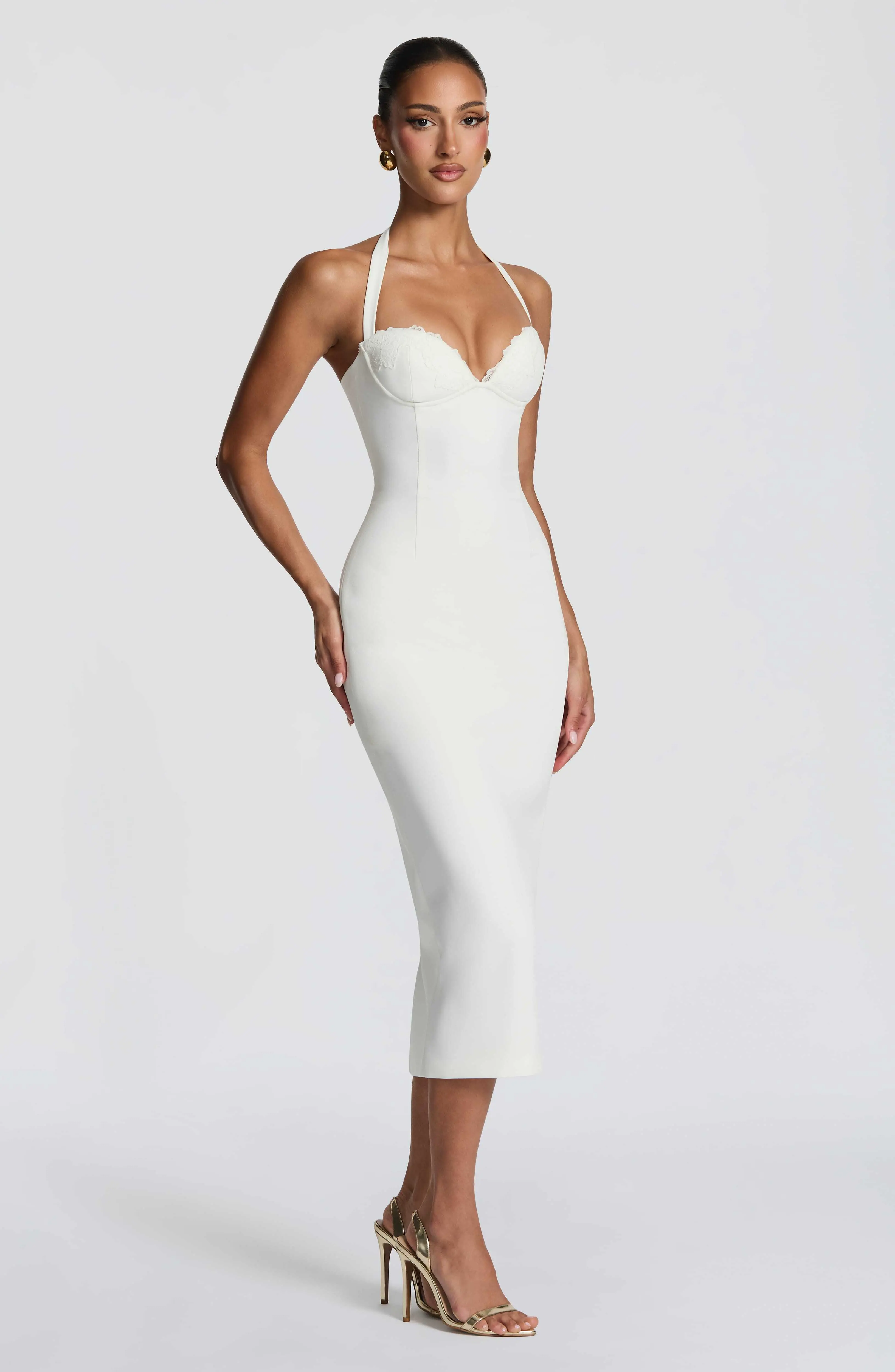 Cassia Midi Dress - Ivory - Image 5