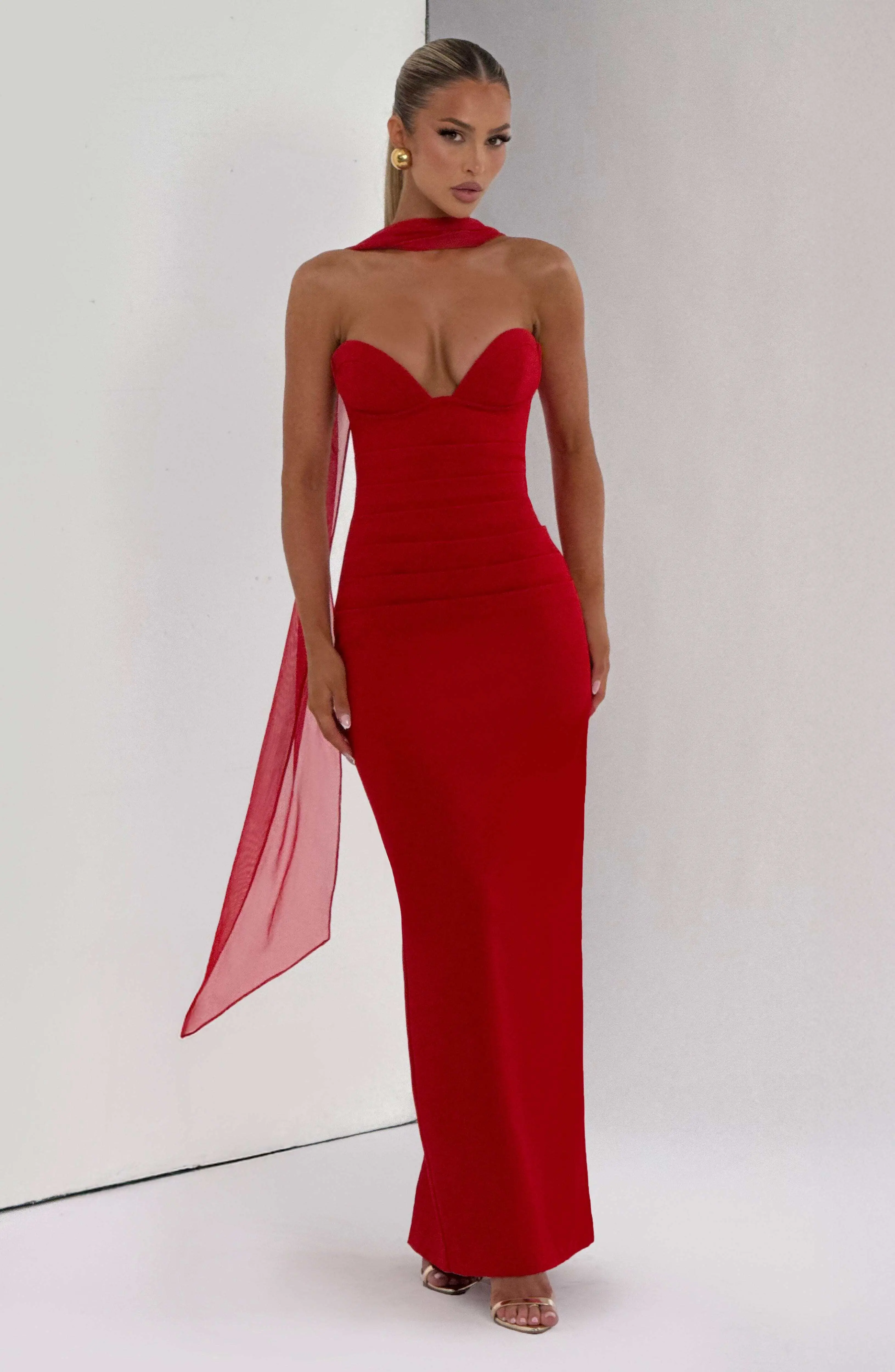Lindsey Maxi Dress - Red - Image 9