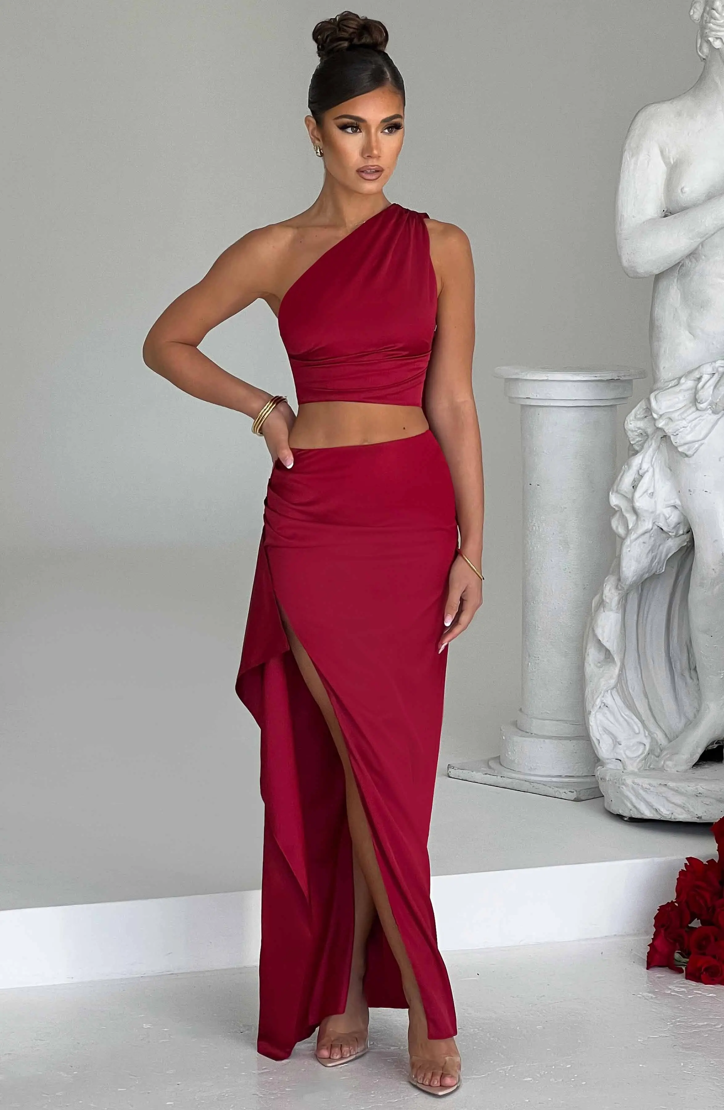 Halsey Maxi Skirt - Wine - Image 17