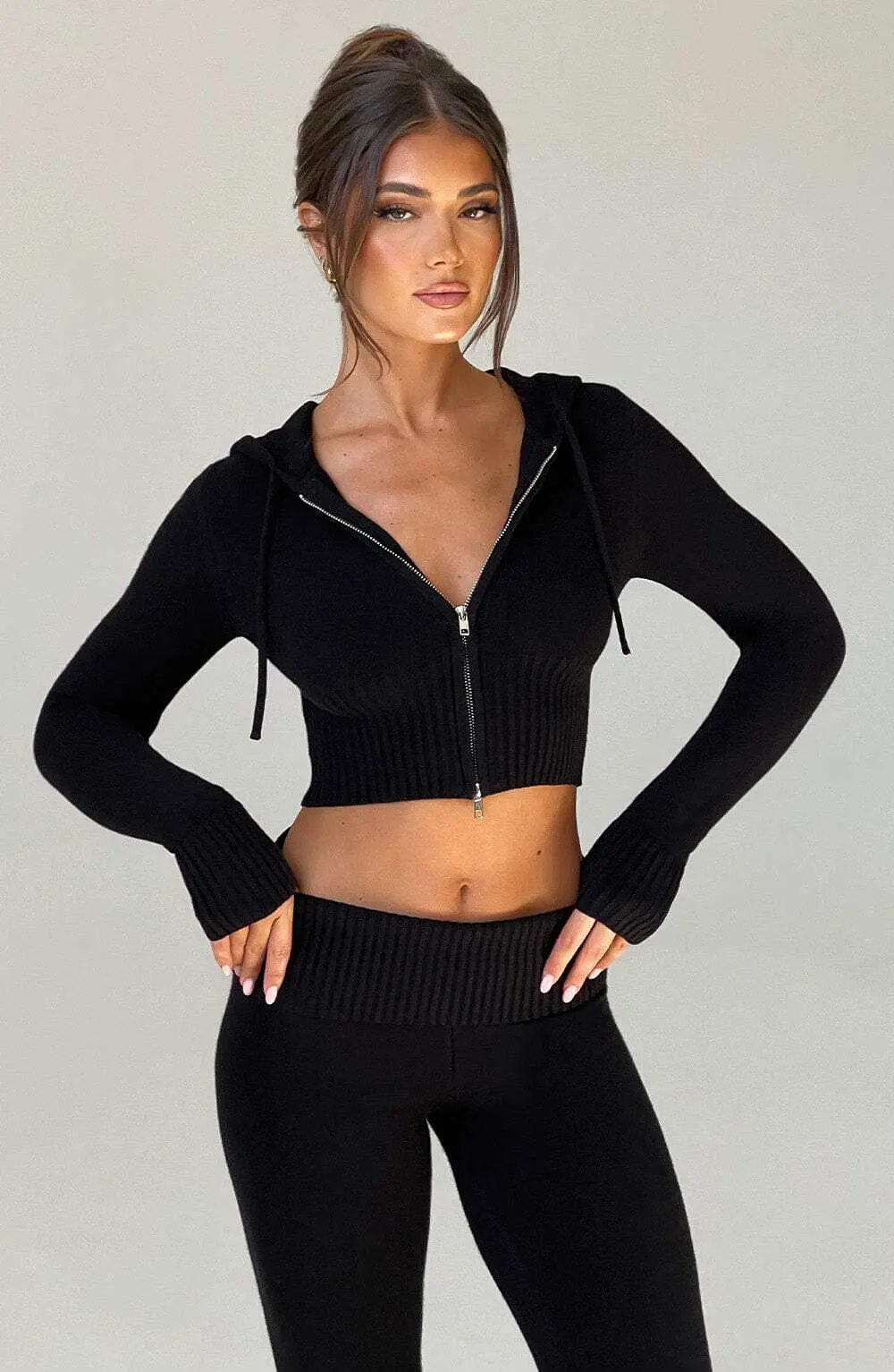 Portia Knit Hoodie - Black - Image 20