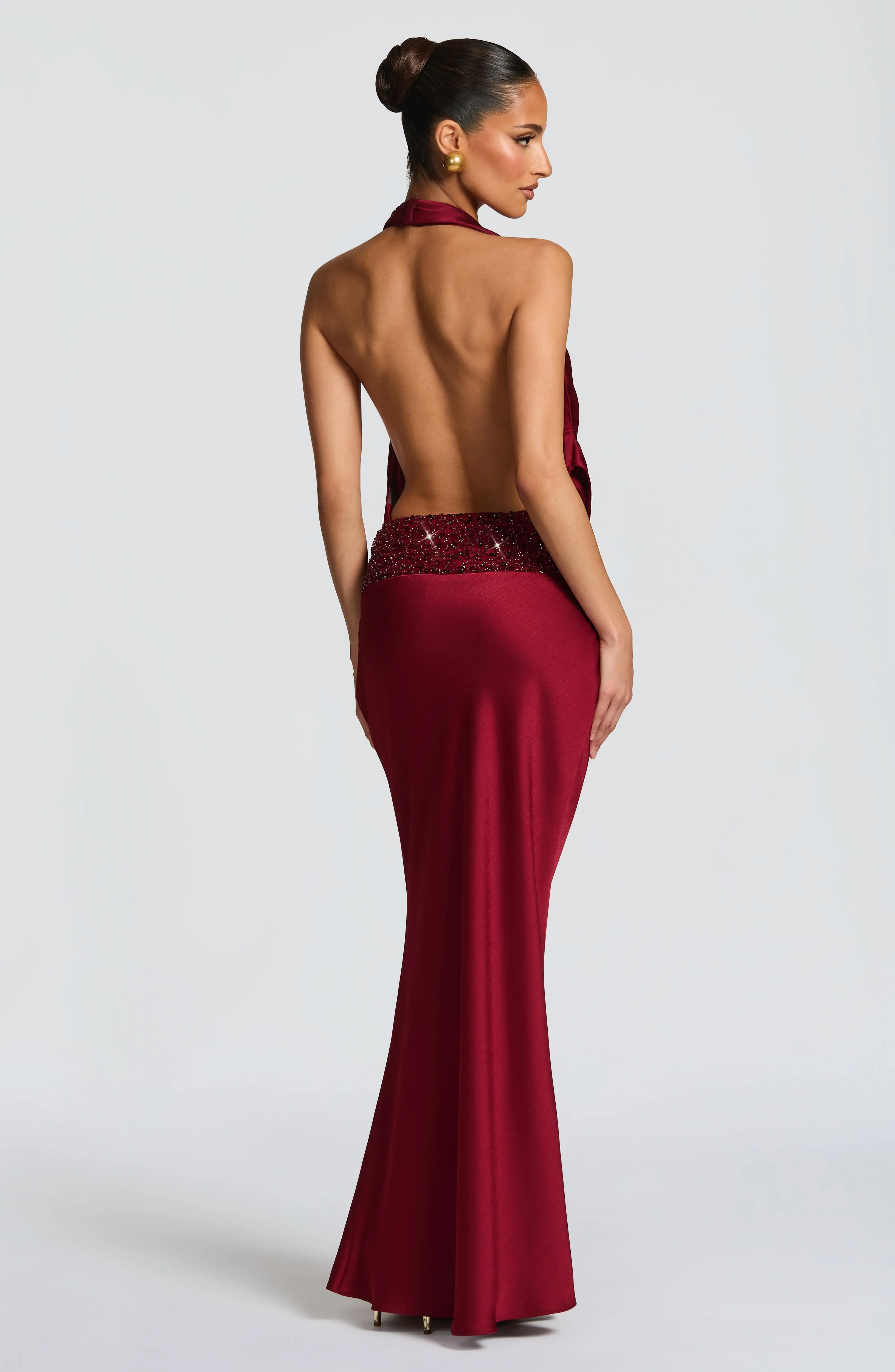 Ira Maxi Skirt - Burgundy - Image 3